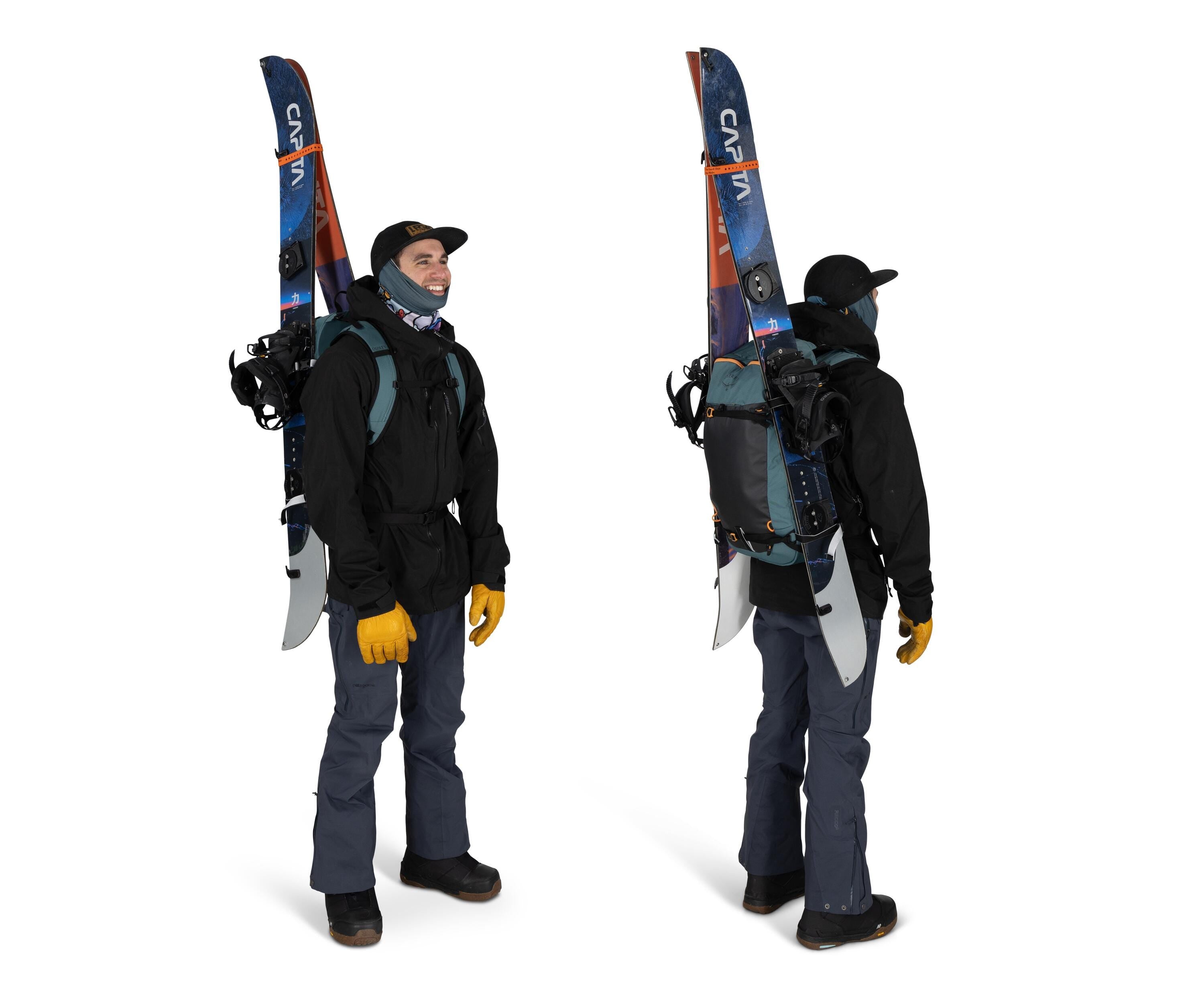 Osprey Soelden 25 Ski & Snowboard Backpack 25L in Cascade Blue-Raven Black — lifestyle 2