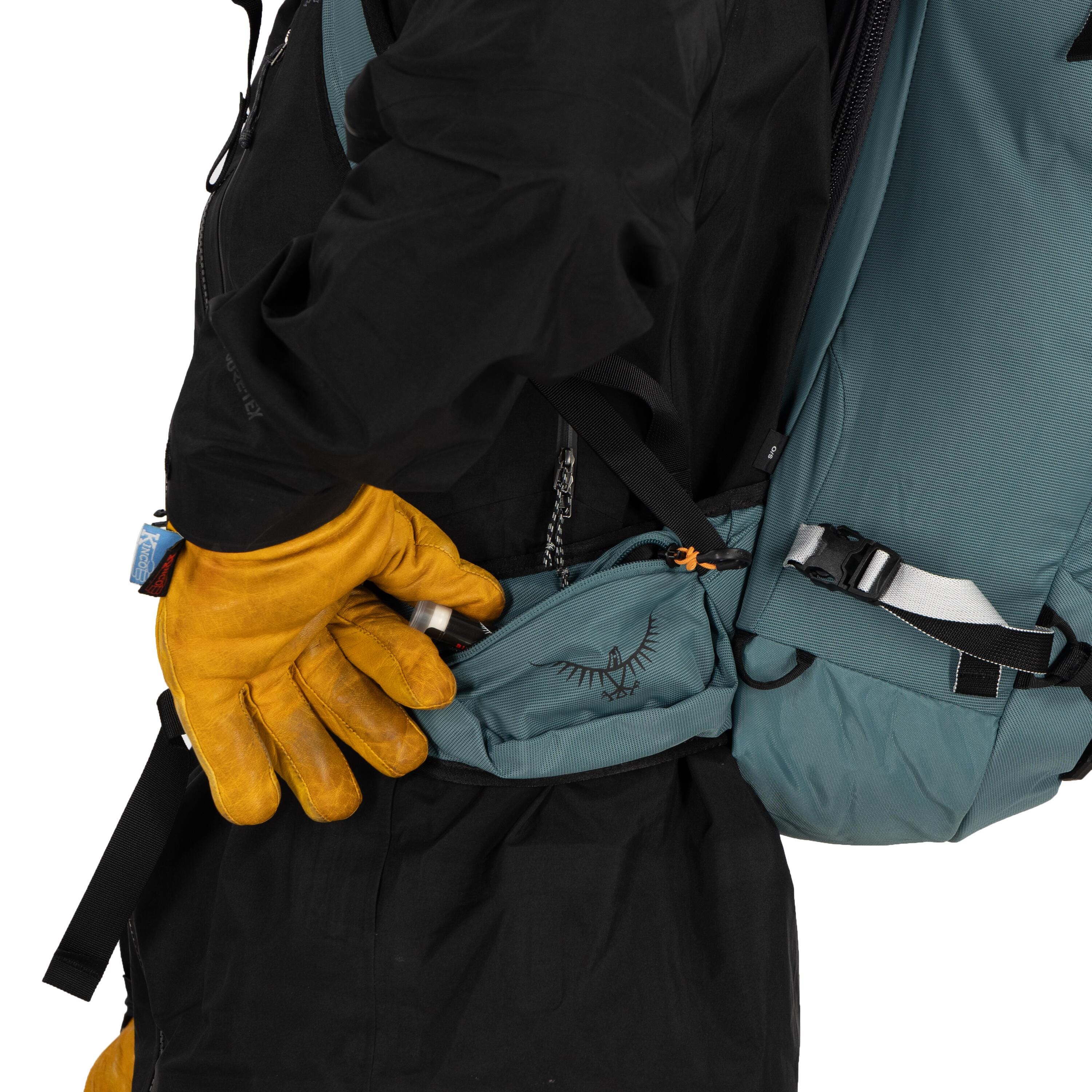 Osprey Soelden 32 Ski & Snowboard Backpack 32L in Cascade Blue-Raven Black — detail view 2