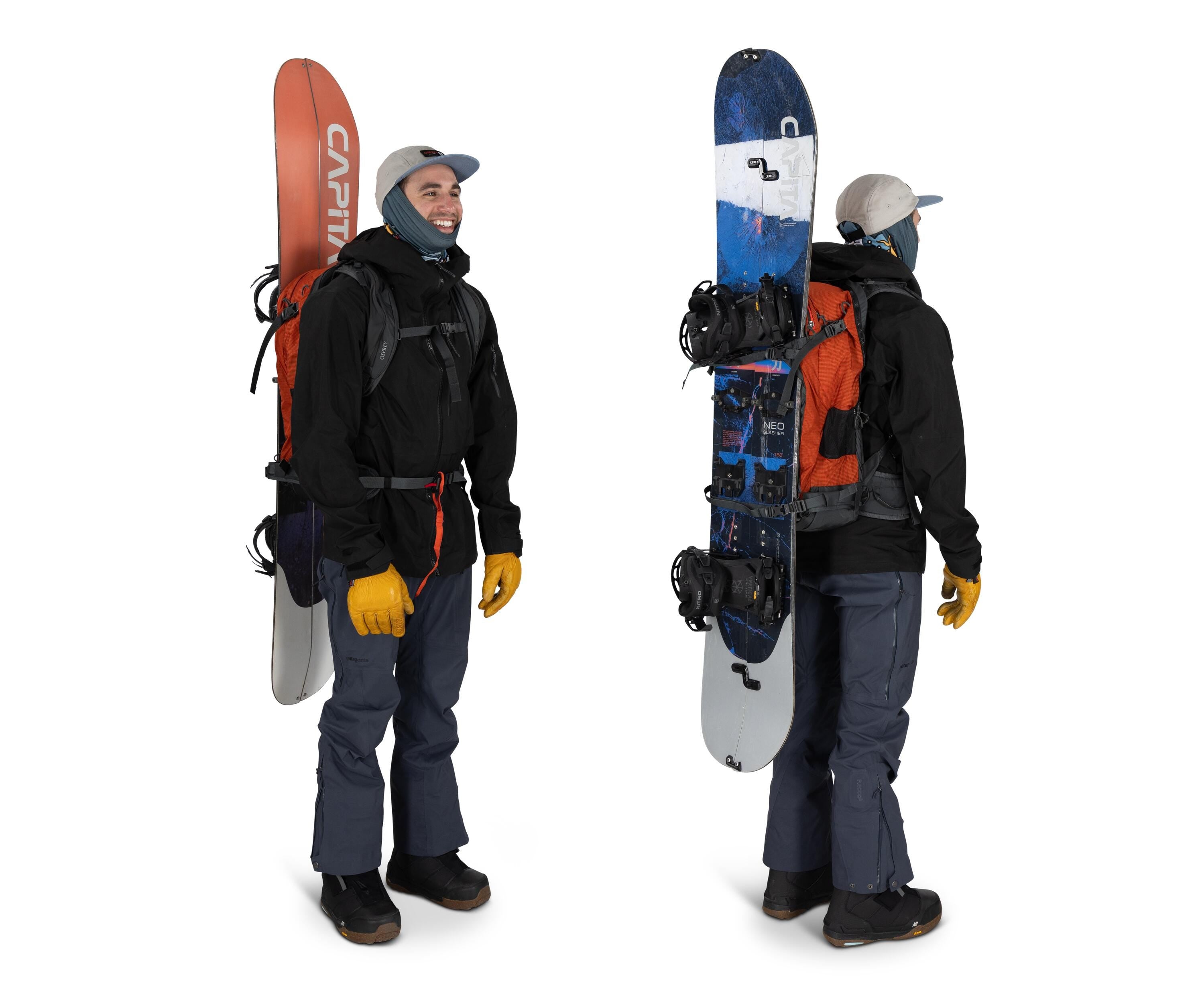 Osprey Soelden Pro 32 Airbag Ski & Snowboard Backpack 32L in Mars Orange — lifestyle 2