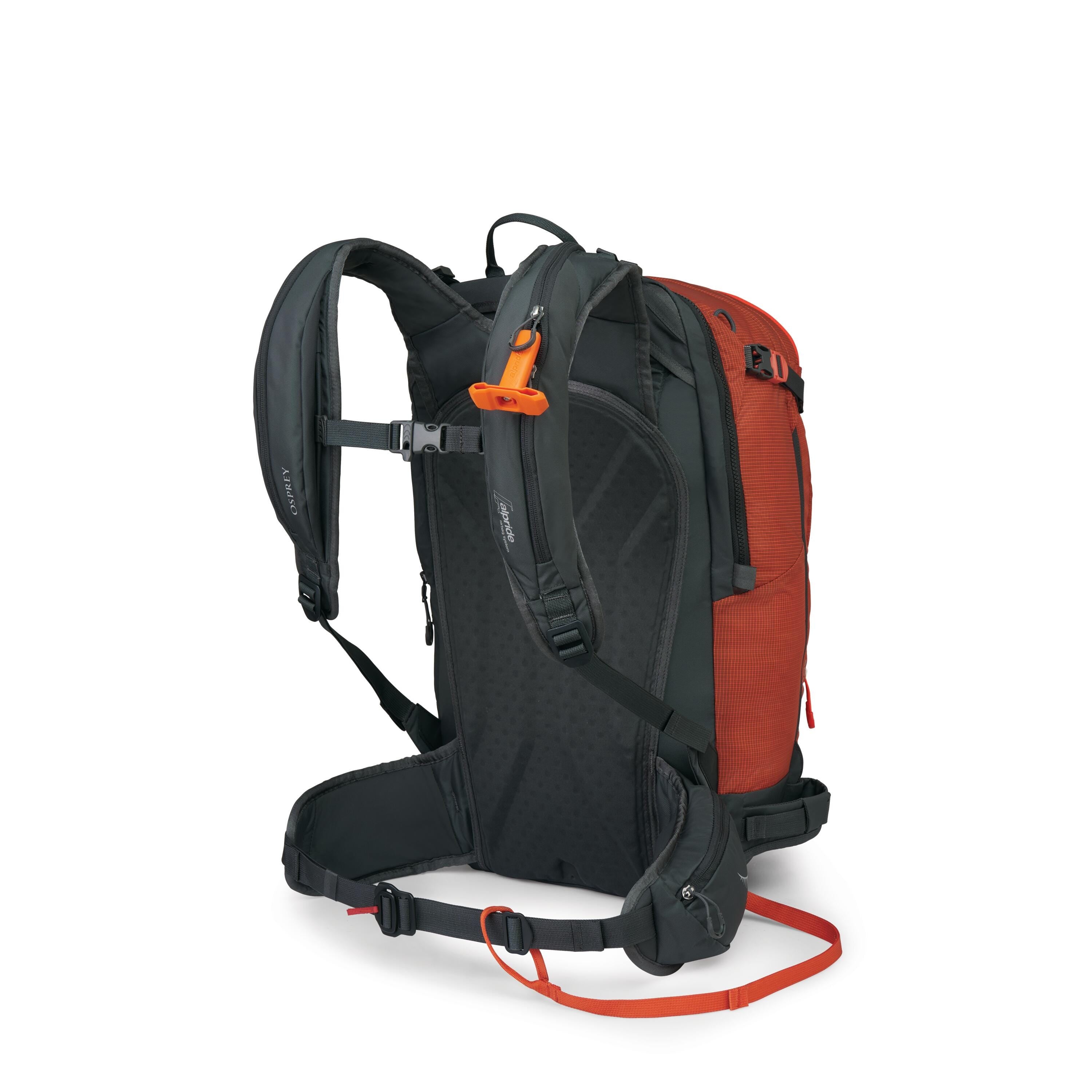 Osprey Soelden Pro 32 Airbag Ski & Snowboard Backpack 32L in Mars Orange — angle view 3