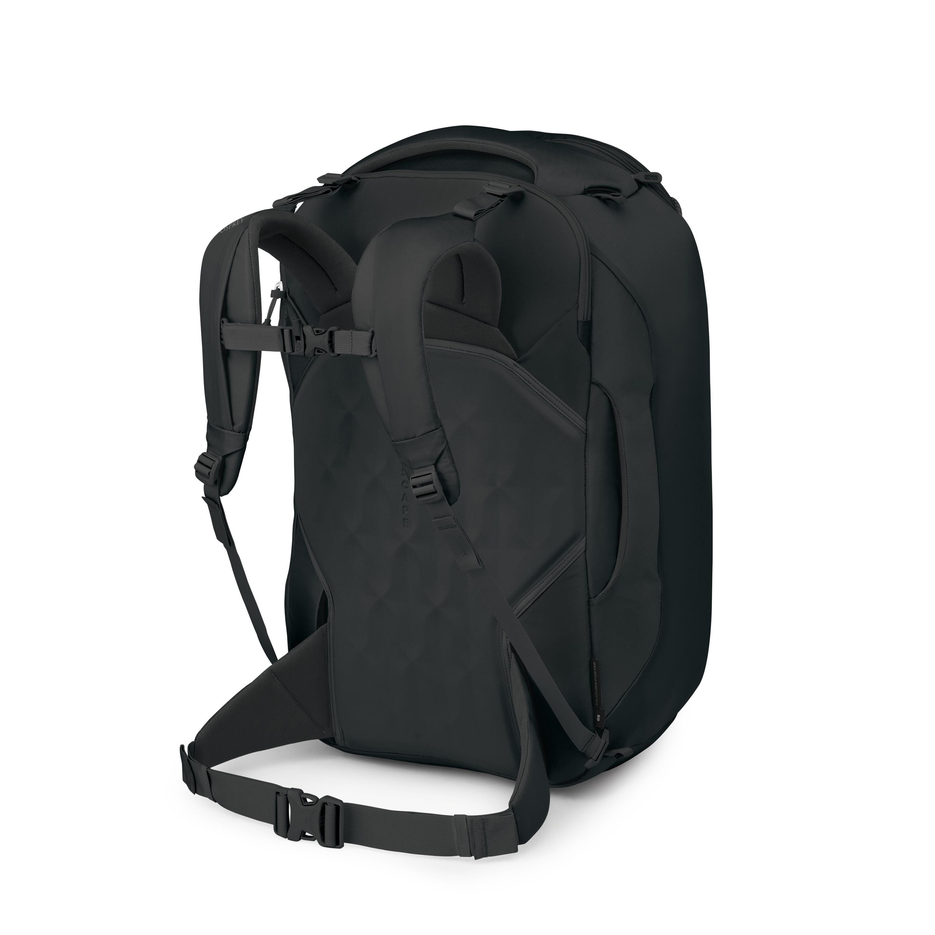 Osprey Sojourn Porter Travel Pack 65L in Black — angle view 3