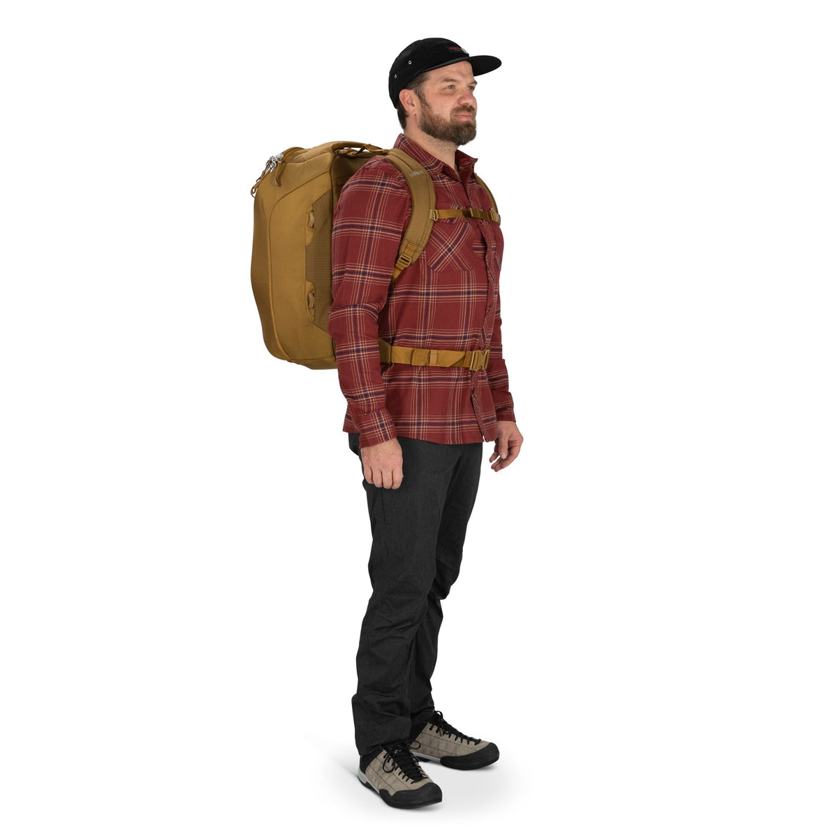 Osprey Sojourn Porter Travel Pack-46L in Brindle Brown Heather — lifestyle 2
