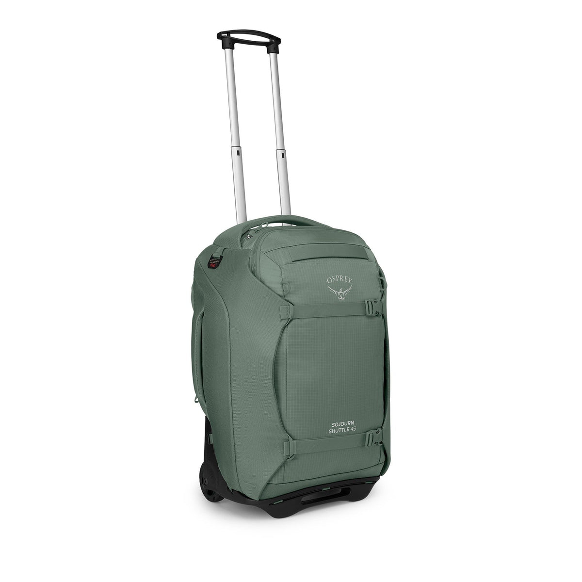 Osprey Sojourn Shuttle Wheeled Duffel 22"/45L in Koseret Green — angle view 2 # color_Koseret Green
