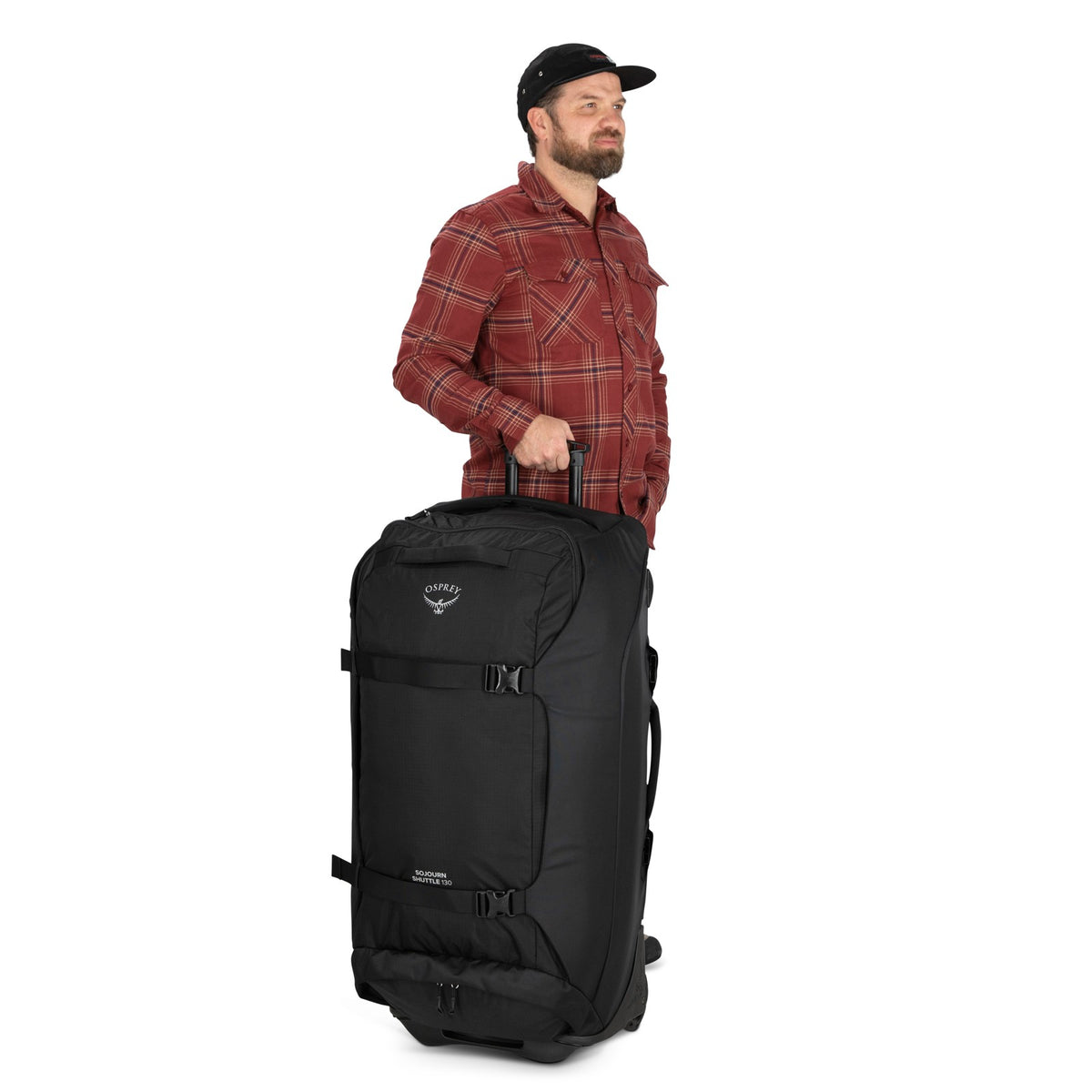 Osprey Sojourn Shuttle Wheeled Duffel 36"/130L in Black — lifestyle 3