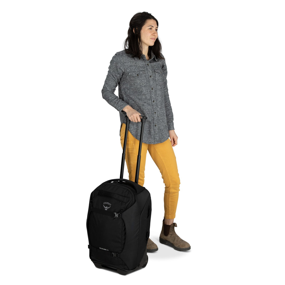 Osprey Sojourn Wheeled Travel Pack 22"/45L in Black — lifestyle 3