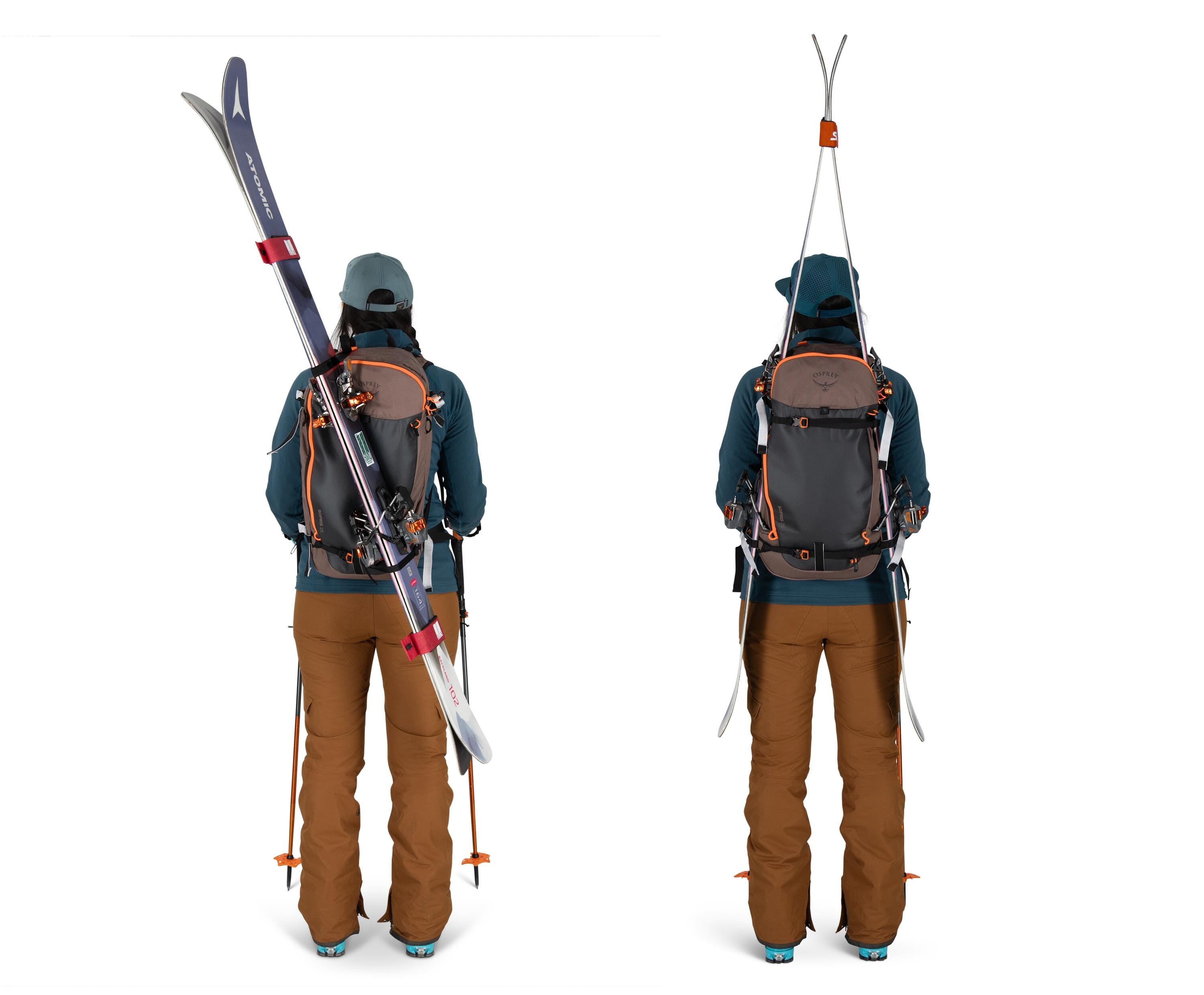 Osprey Sopris 25 Women's Ski & Snowboard Backpack 25L in Magma Brown-Raven Black — detail view