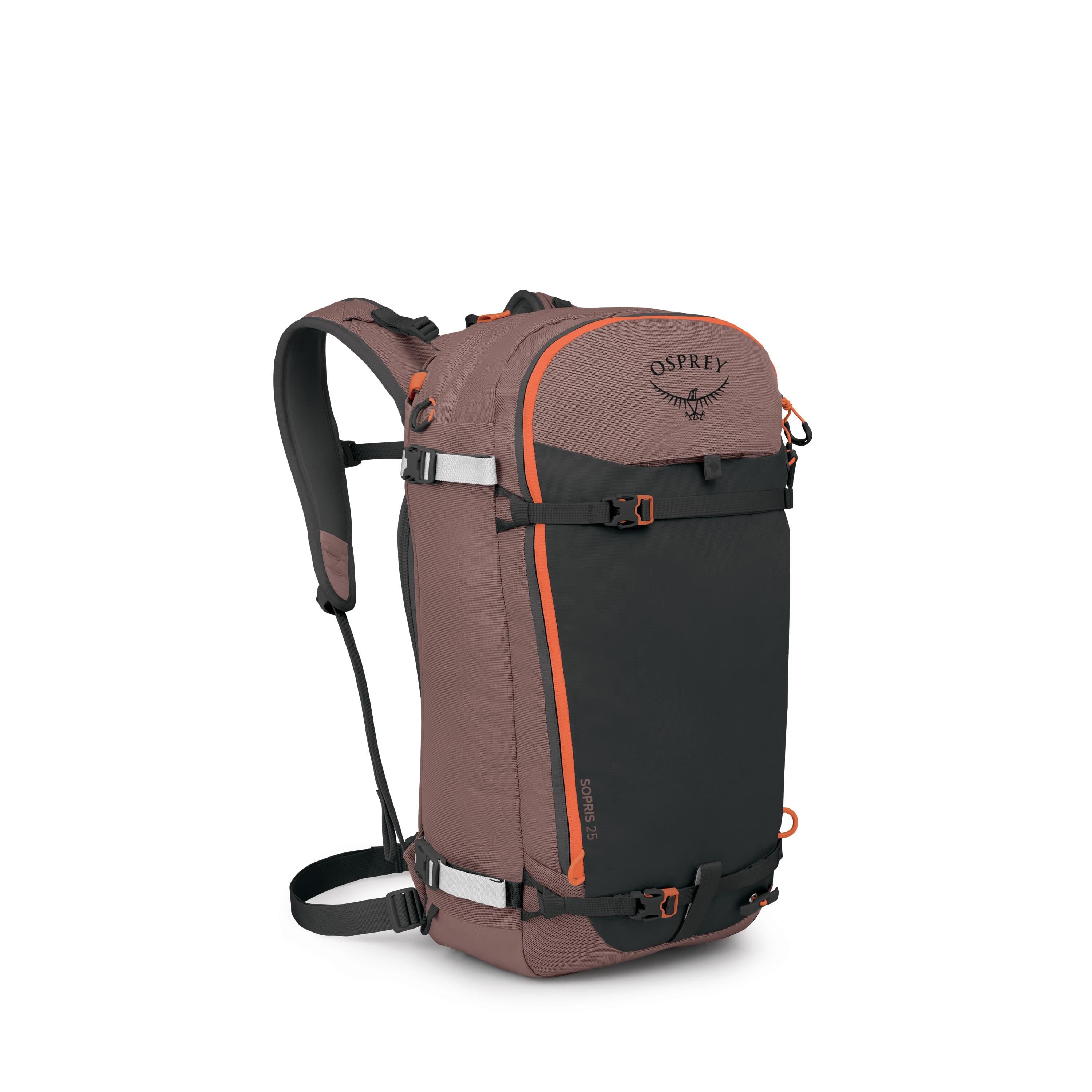 Osprey Sopris 25 Women's Ski & Snowboard Backpack 25L in Magma Brown-Raven Black — angle view 2