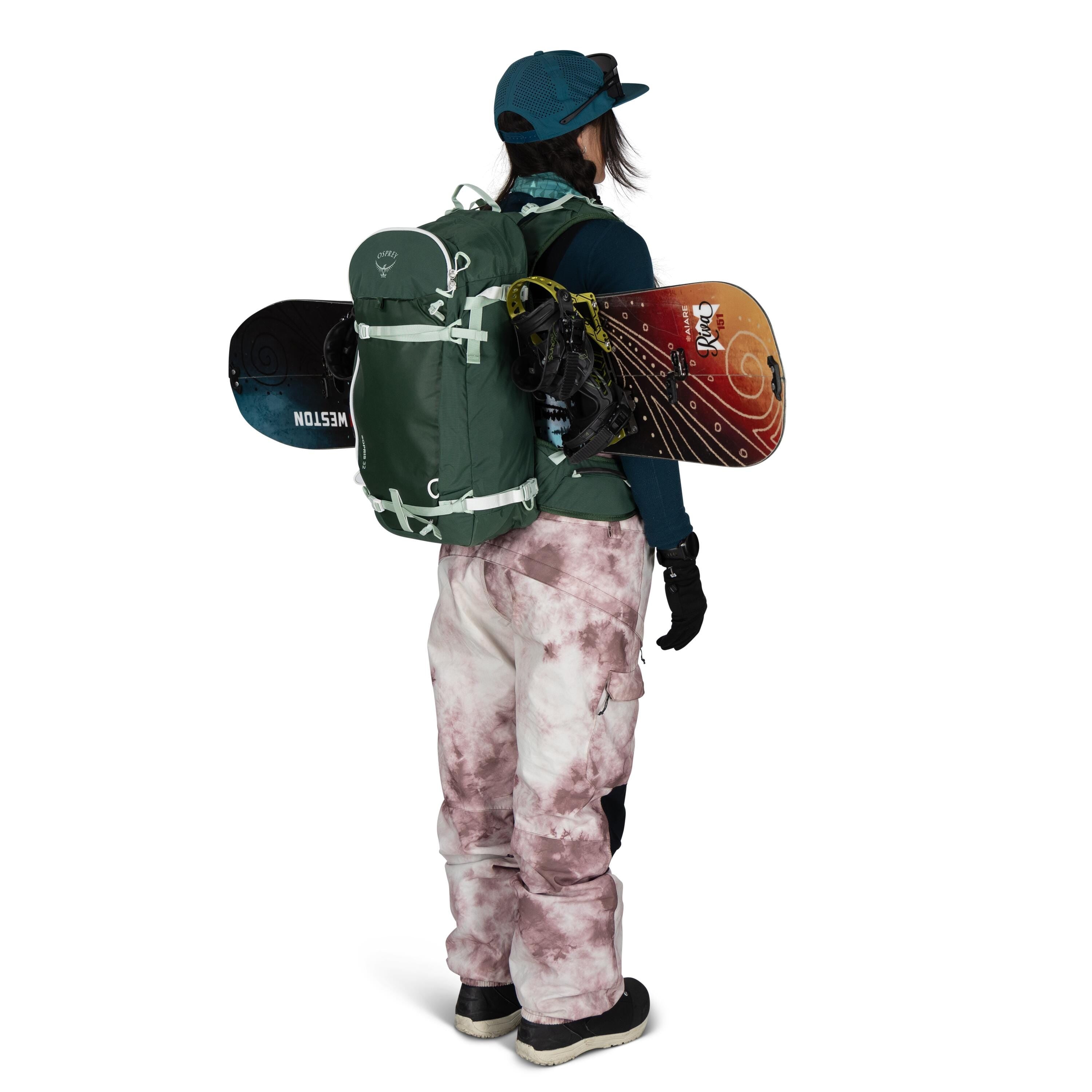 Osprey Sopris 32 Women's Ski & Snowboard Backpack 32L in Tundra Green-Green Canopy — detail view 2
