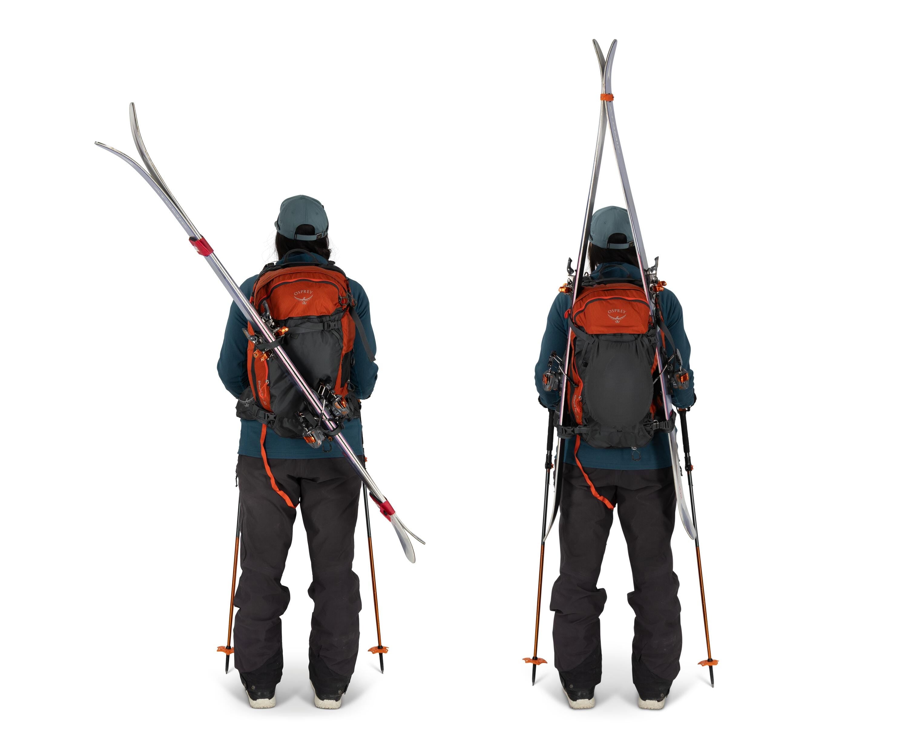 Osprey Sopris Pro 30 Women's Airbag Ski & Snowboard Backpack 30L in Mars Orange — detail view