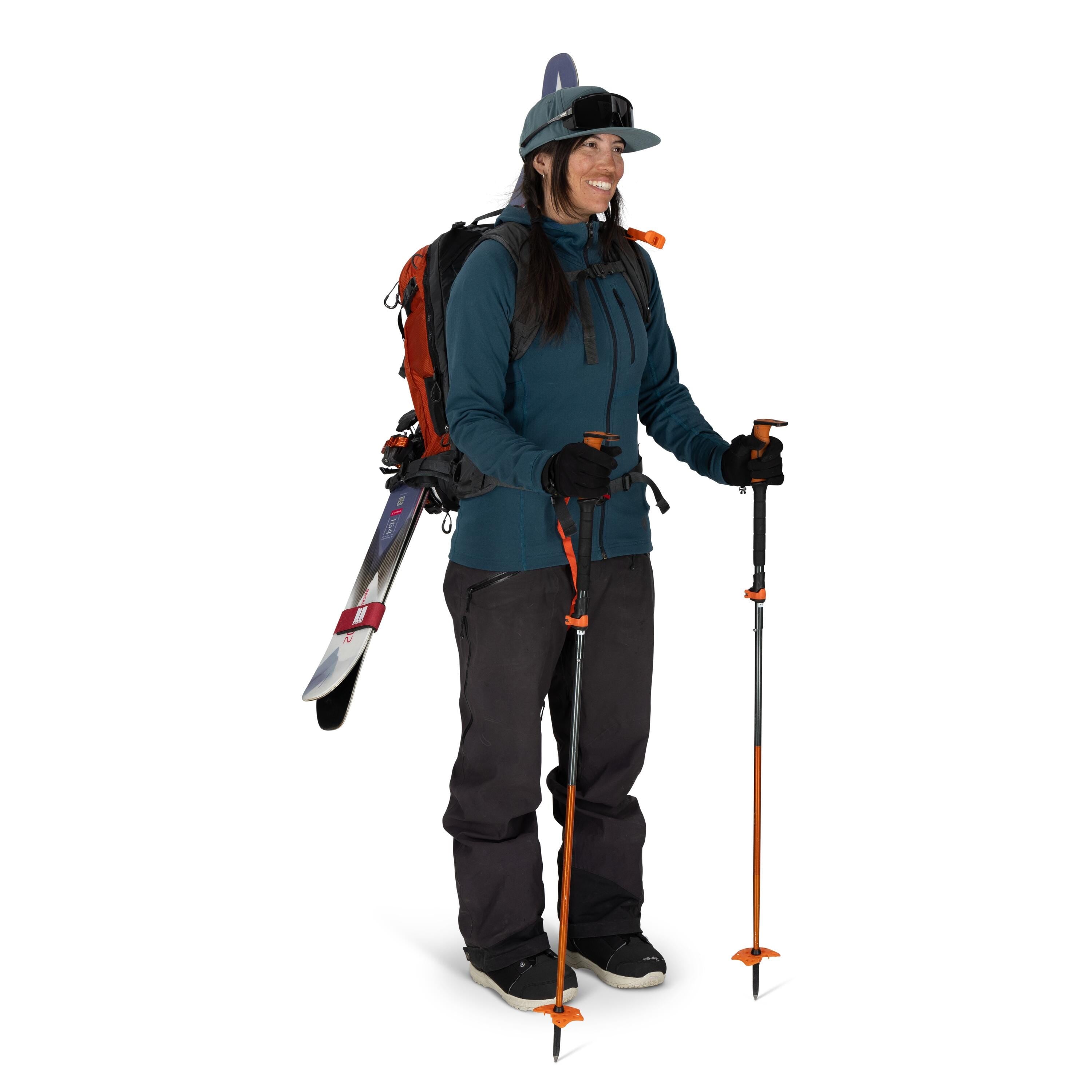 Osprey Sopris Pro 30 Women's Airbag Ski & Snowboard Backpack 30L in Mars Orange — detail view 4