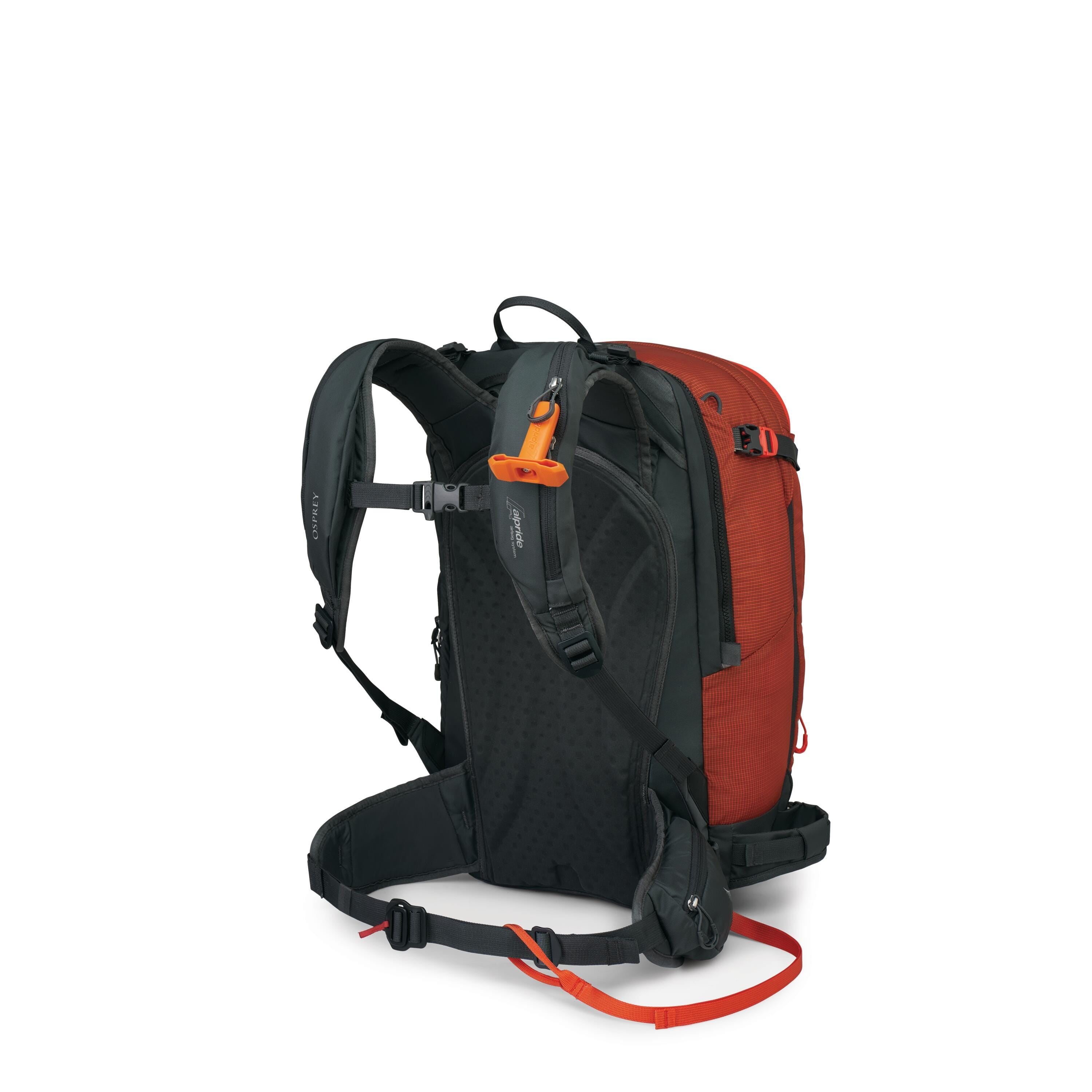 Osprey Sopris Pro 30 Women's Airbag Ski & Snowboard Backpack 30L in Mars Orange — angle view 3