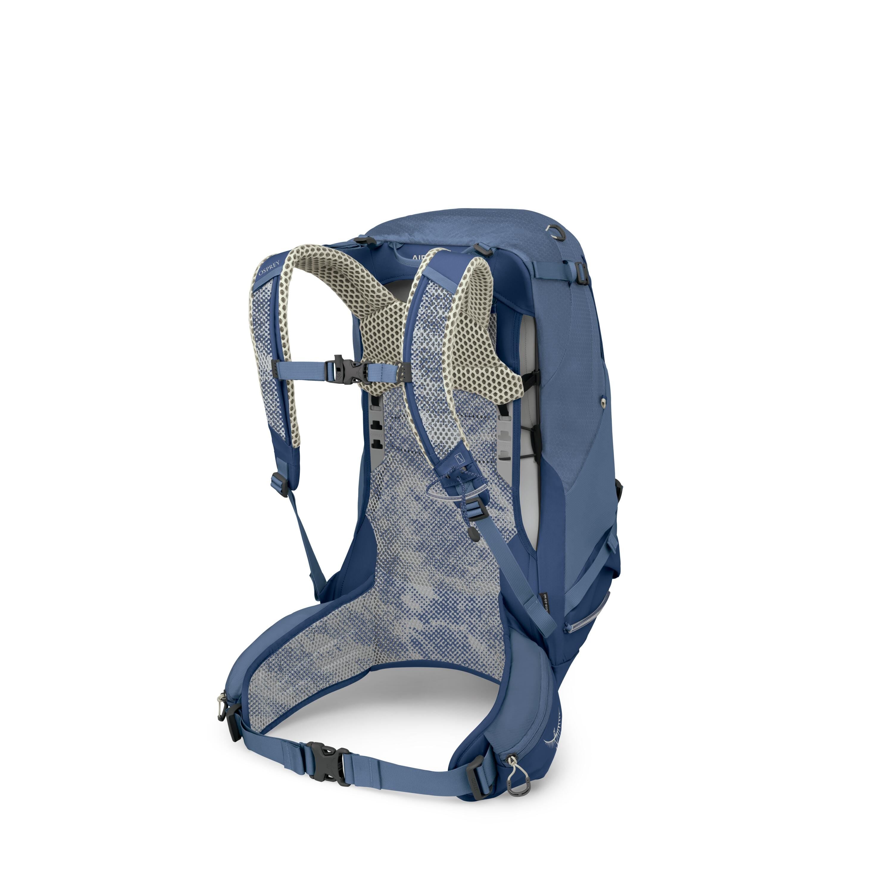 Osprey Stratos 34 Hiking Backpack 34L in Nirvana Blue — back view