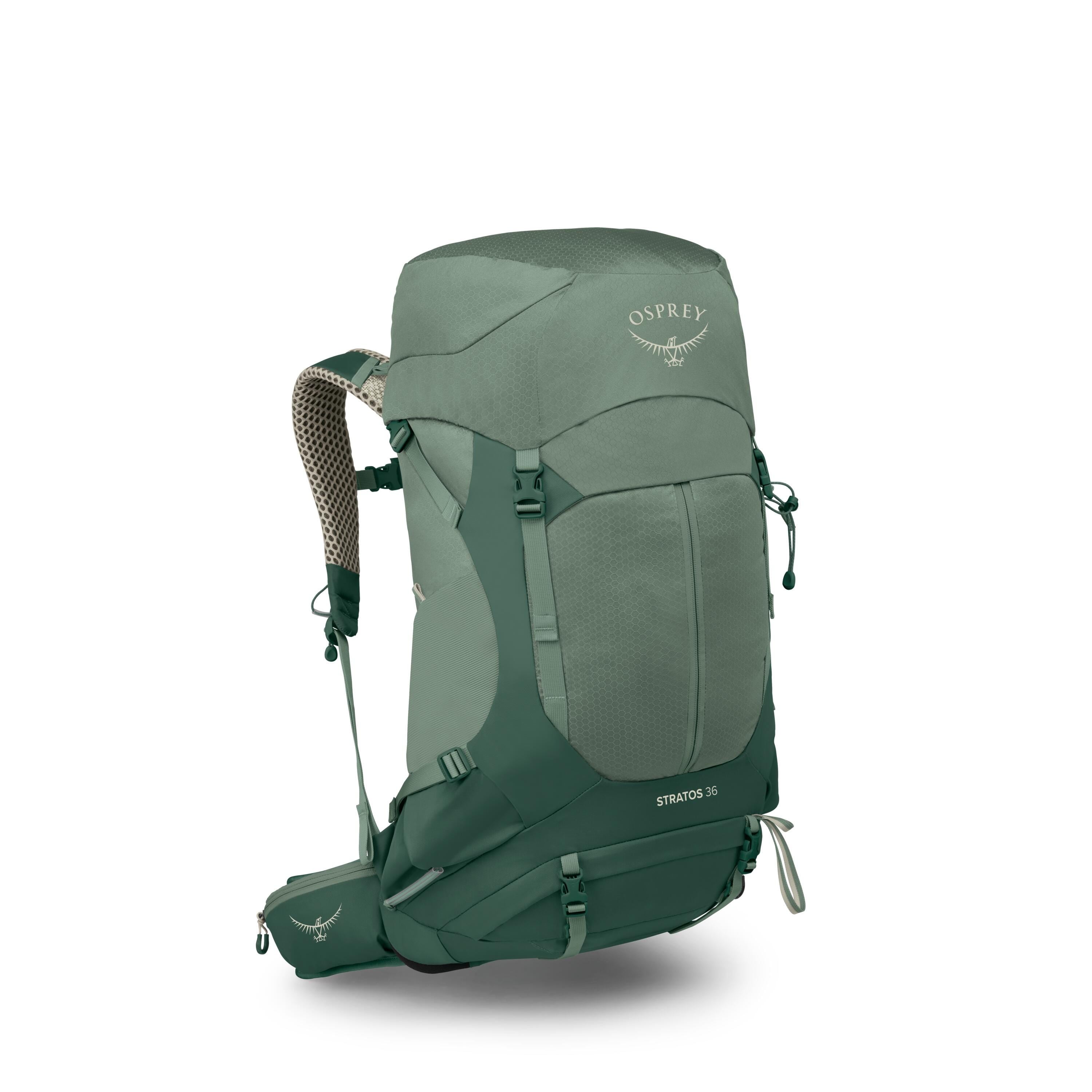 Osprey Stratos 36 Hiking Backpack 36L in Pine Leaf Green — angle view 2