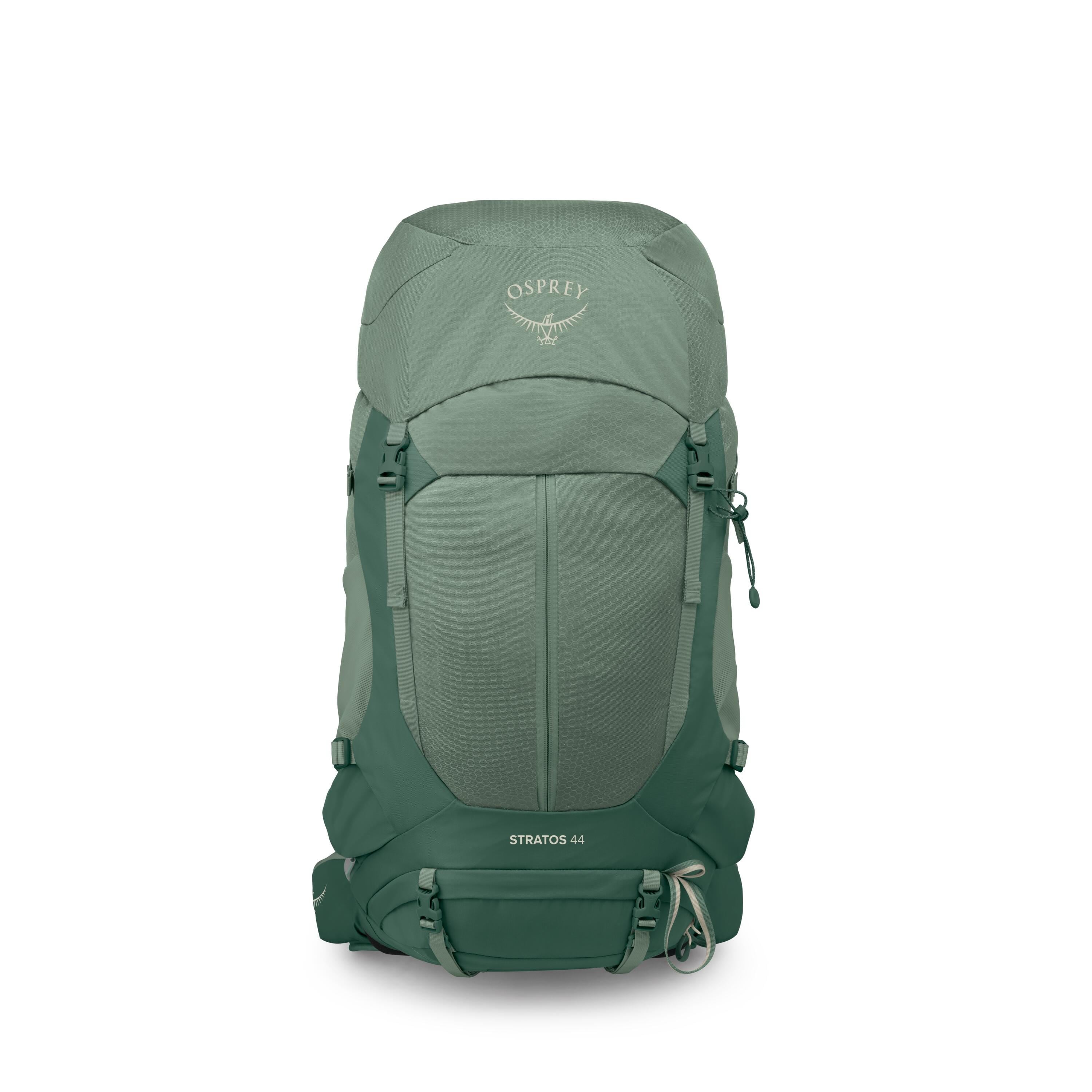 Osprey Stratos 44 Hiking Backpack 44L in Pine Leaf Green — front view