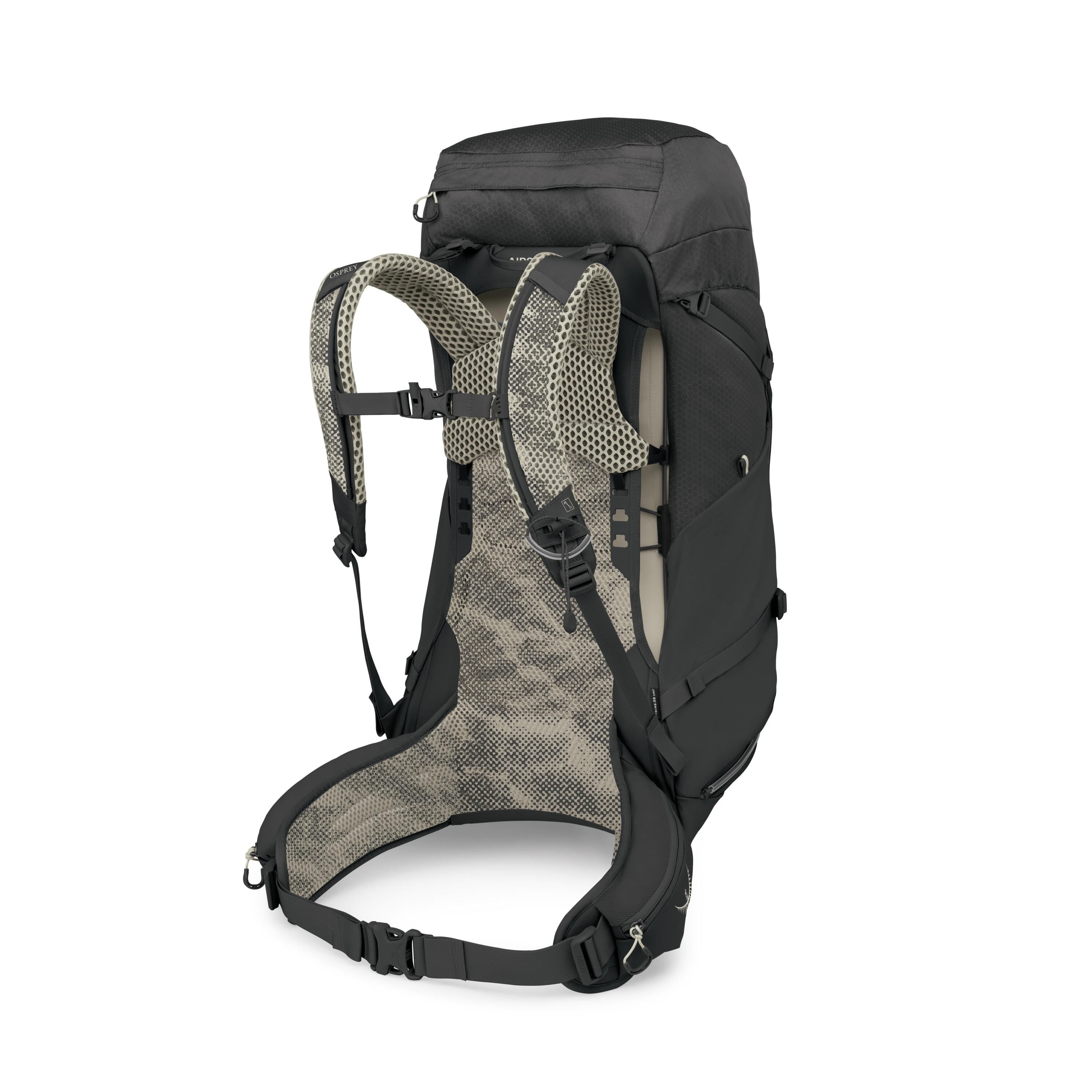 Osprey Stratos 44 Hiking Backpack 44L in Raven Black — back view