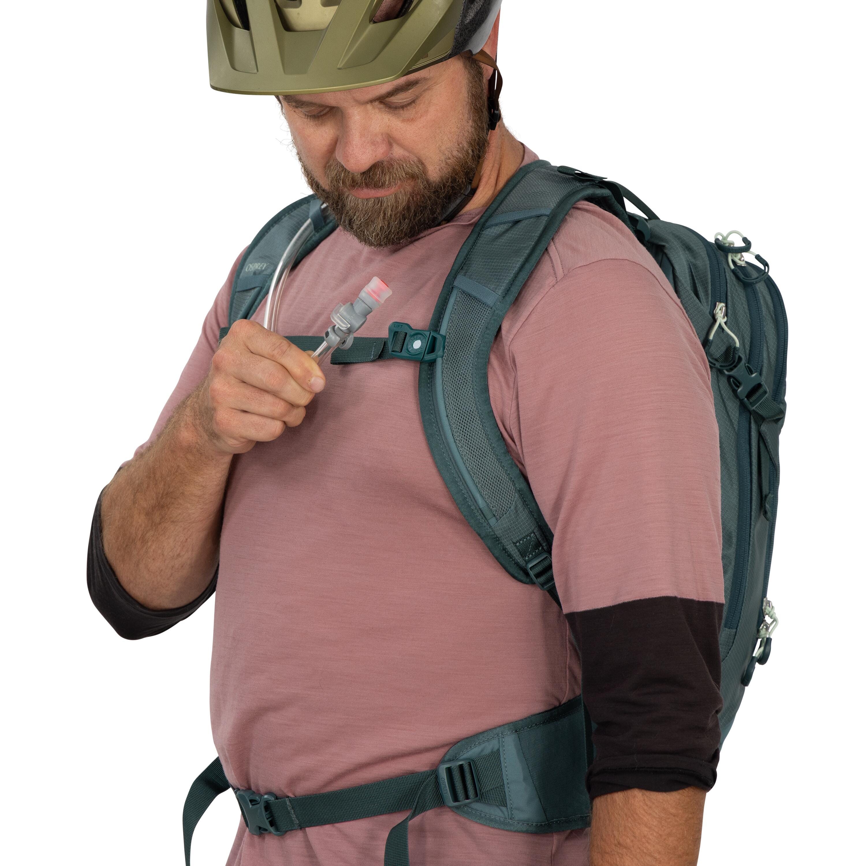 Osprey Syncro 12 Bike Hydration Pack 12L in Cascade Blue — detail view
