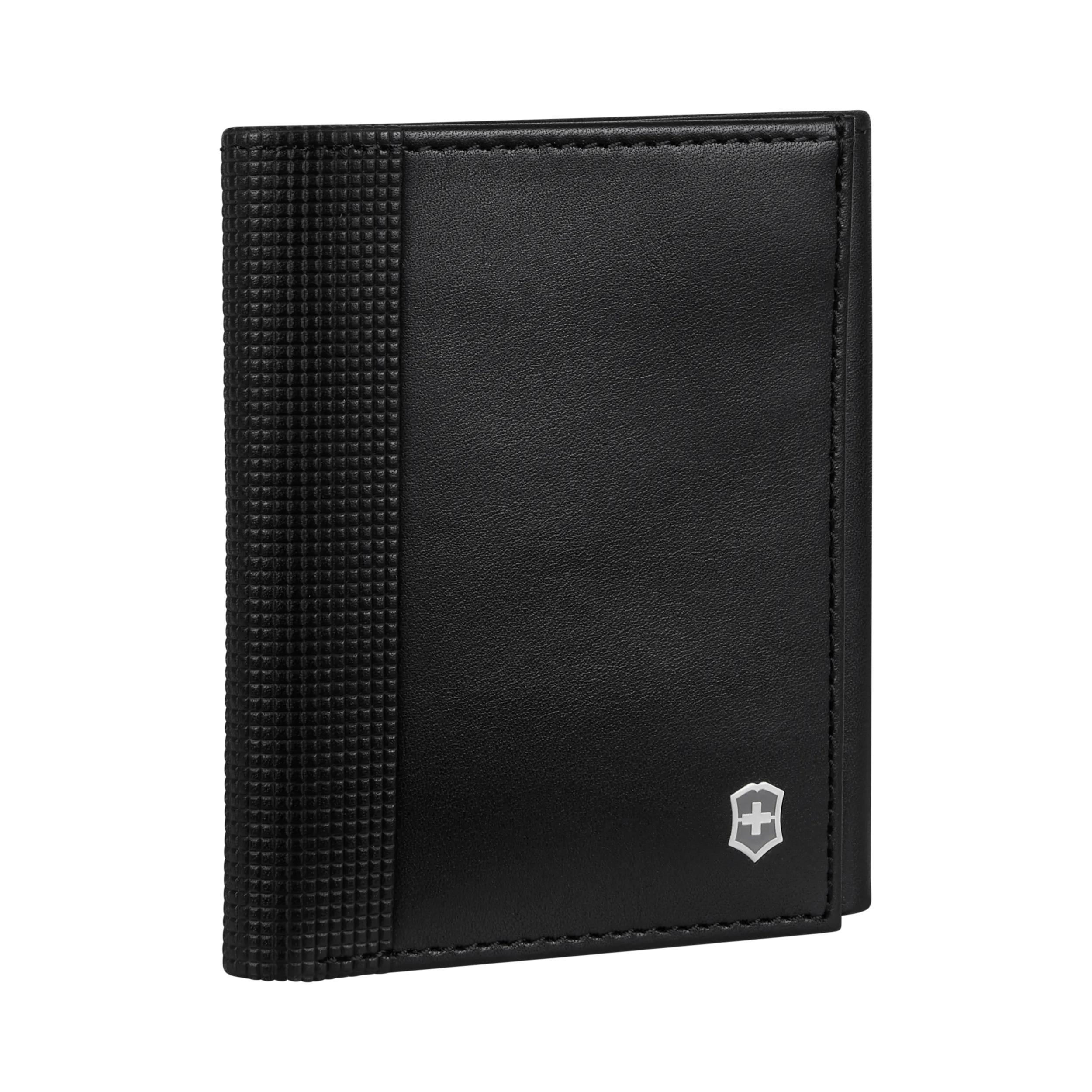 Victorinox Altius Alox Tri-Fold Wallet in Black — angle view 3