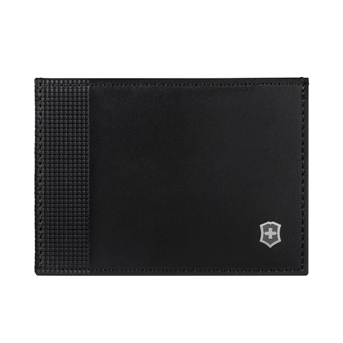 Victorinox Altius Alox Leather Slim Card Case w/ RFID Protection — front view