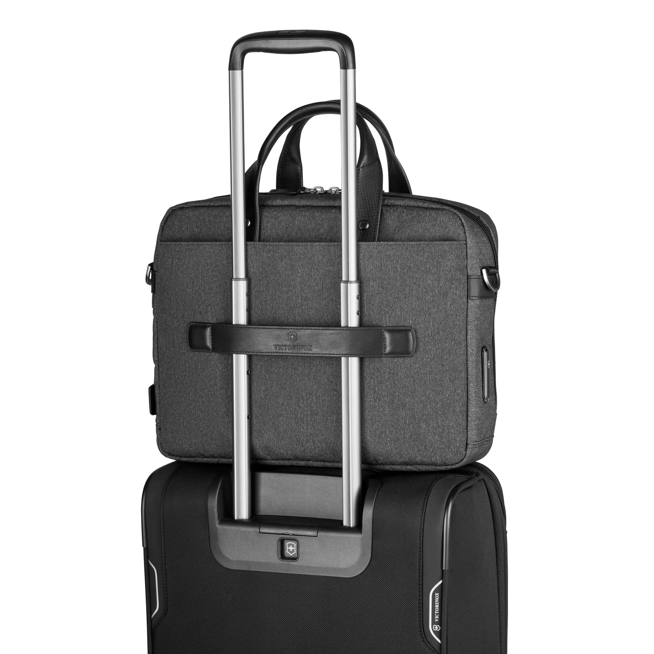 Victorinox Architecture Urban2 Briefcase in Grey / Black — detail view