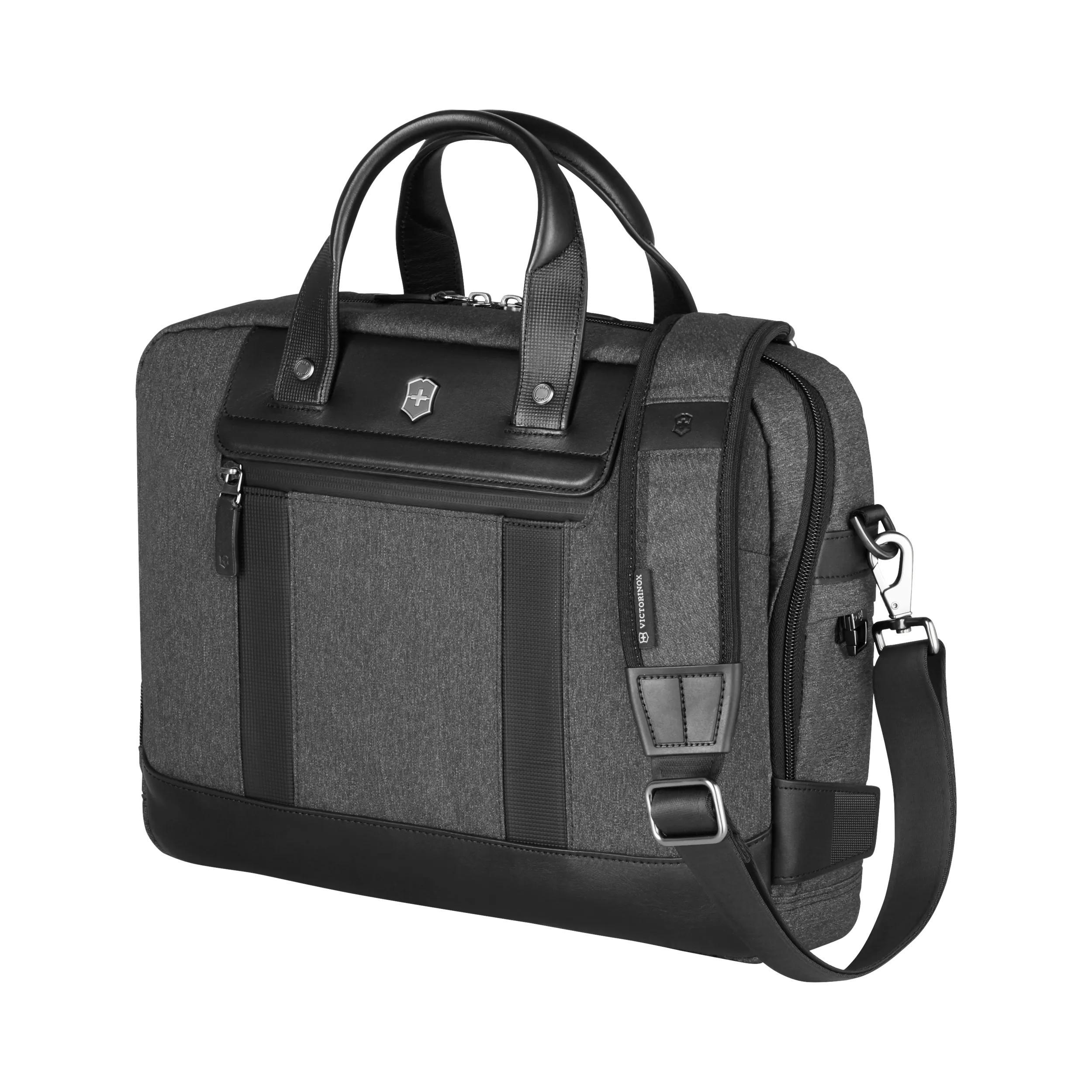 Victorinox Architecture Urban2 Briefcase in Grey / Black — angle view 3