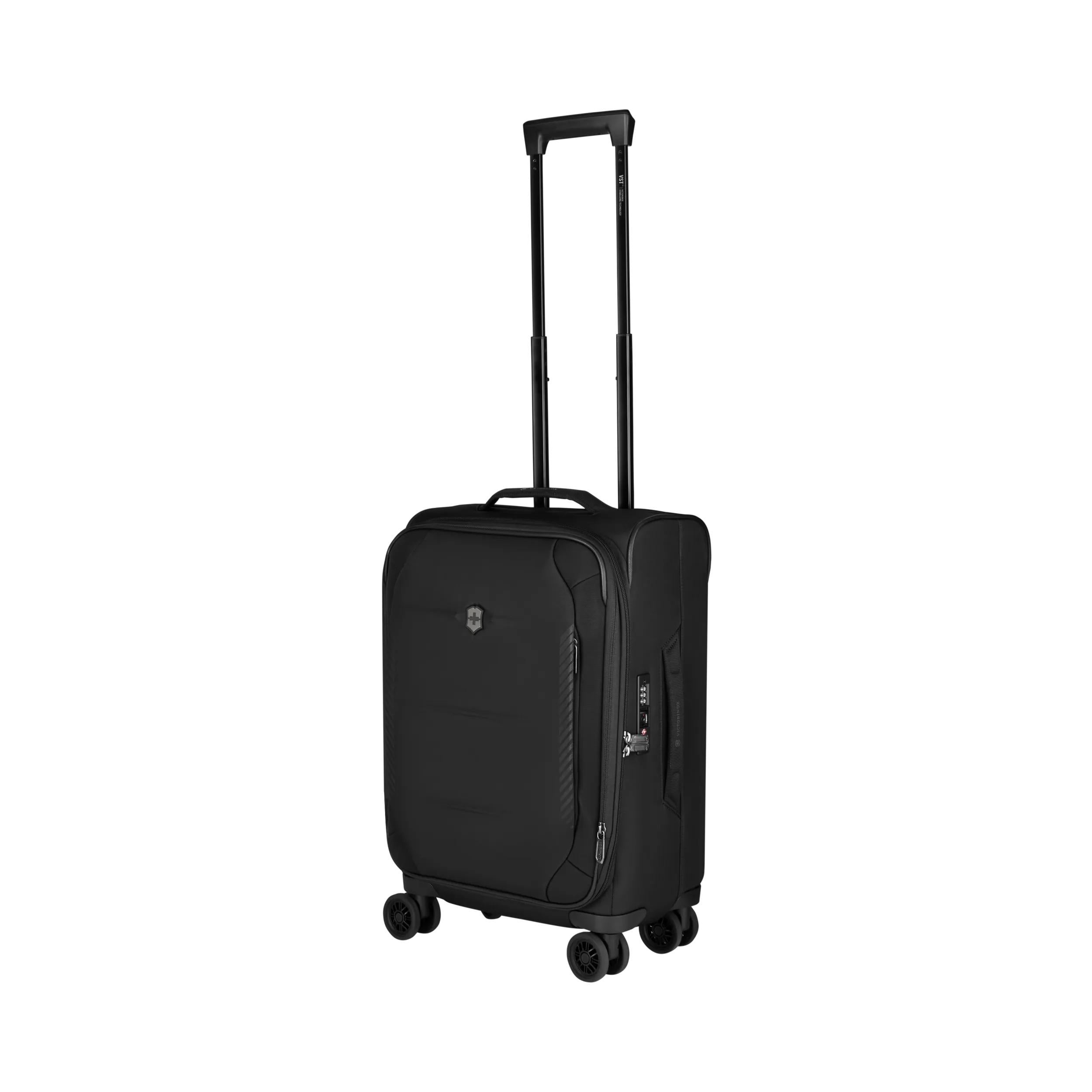 Victorinox Crosslight Frequent Flyer Softside Carry-On in Black — angle view 5