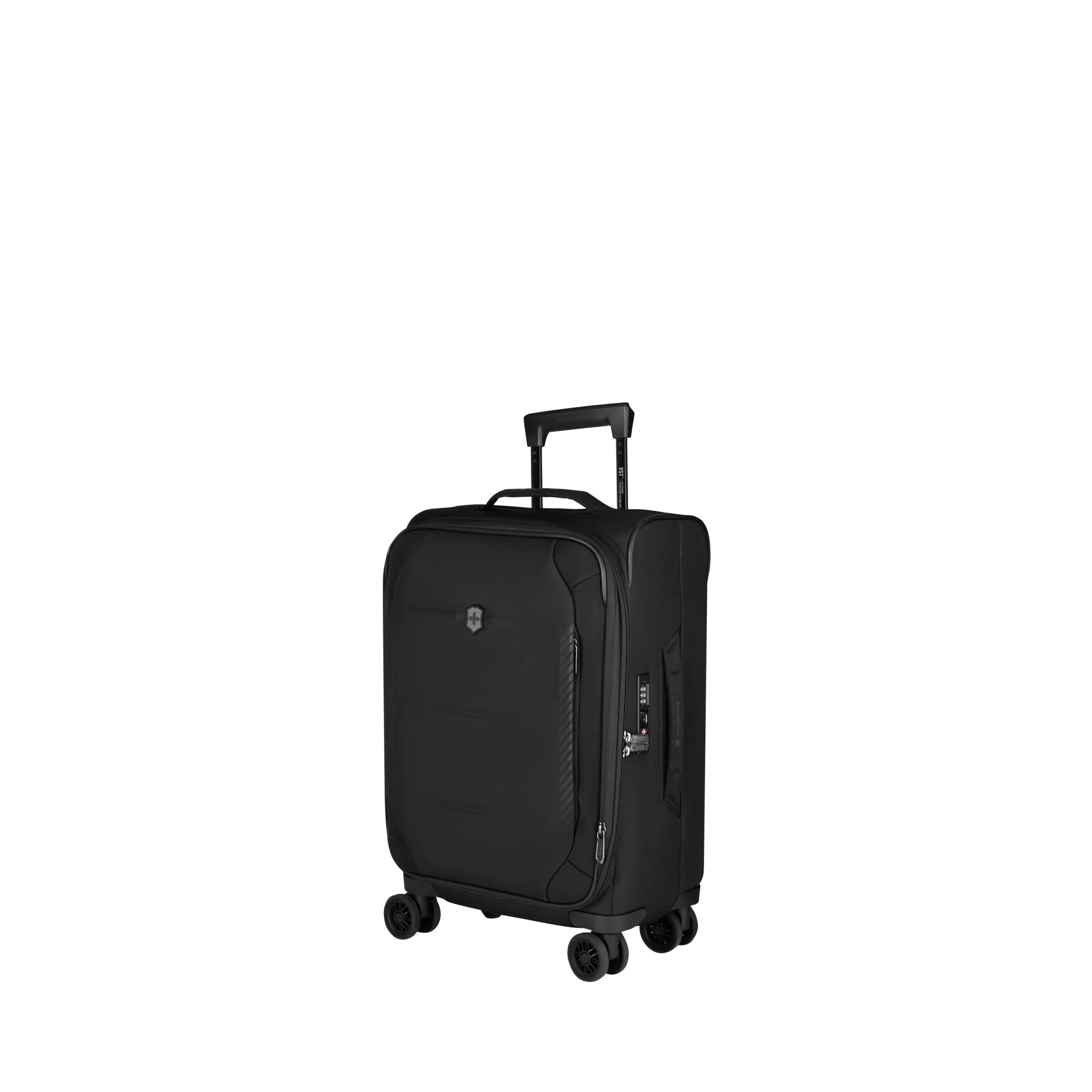 Victorinox Crosslight Frequent Flyer Softside Carry-On in Black — angle view 6