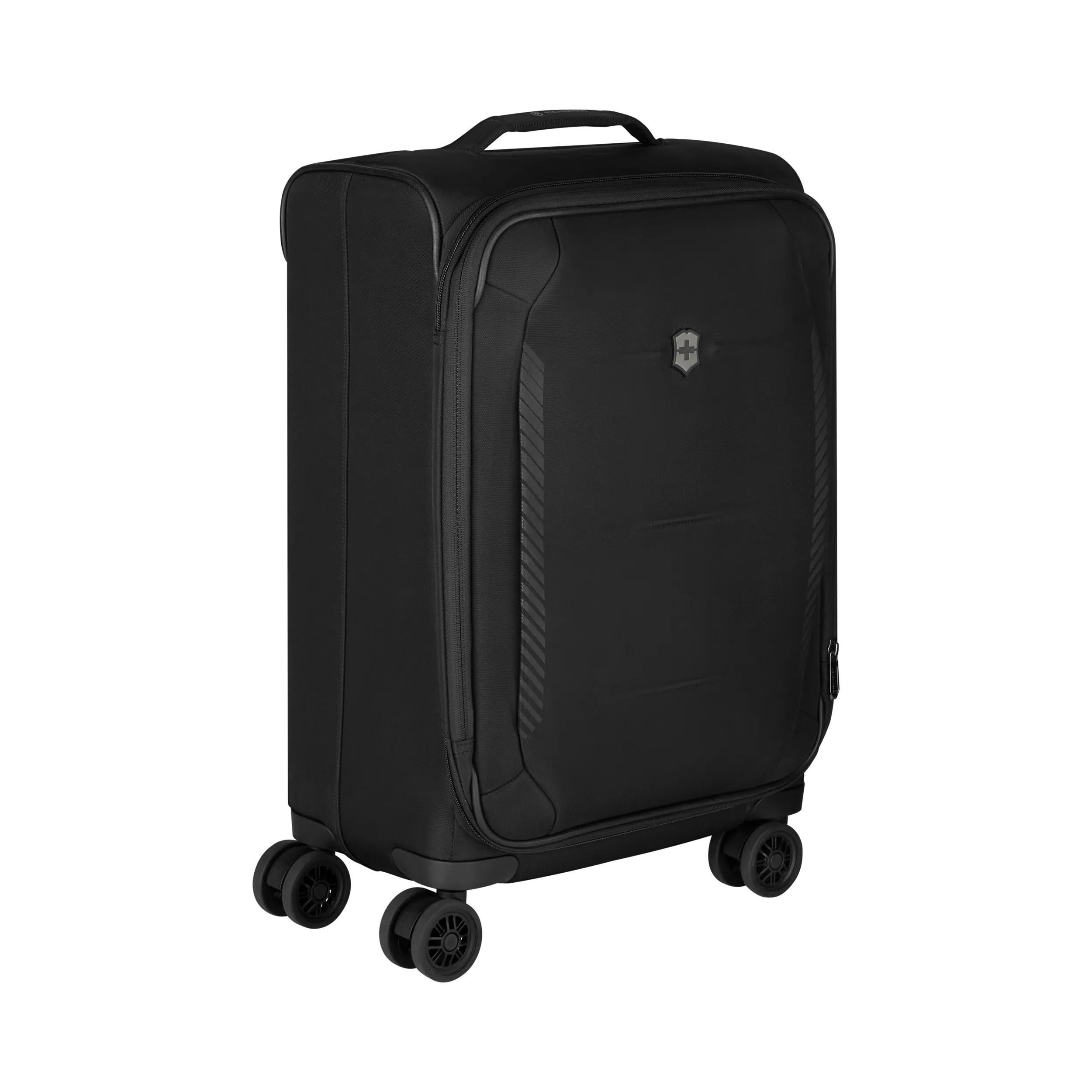 Victorinox Crosslight Frequent Flyer Plus Softside Carry-On in Black — angle view 7