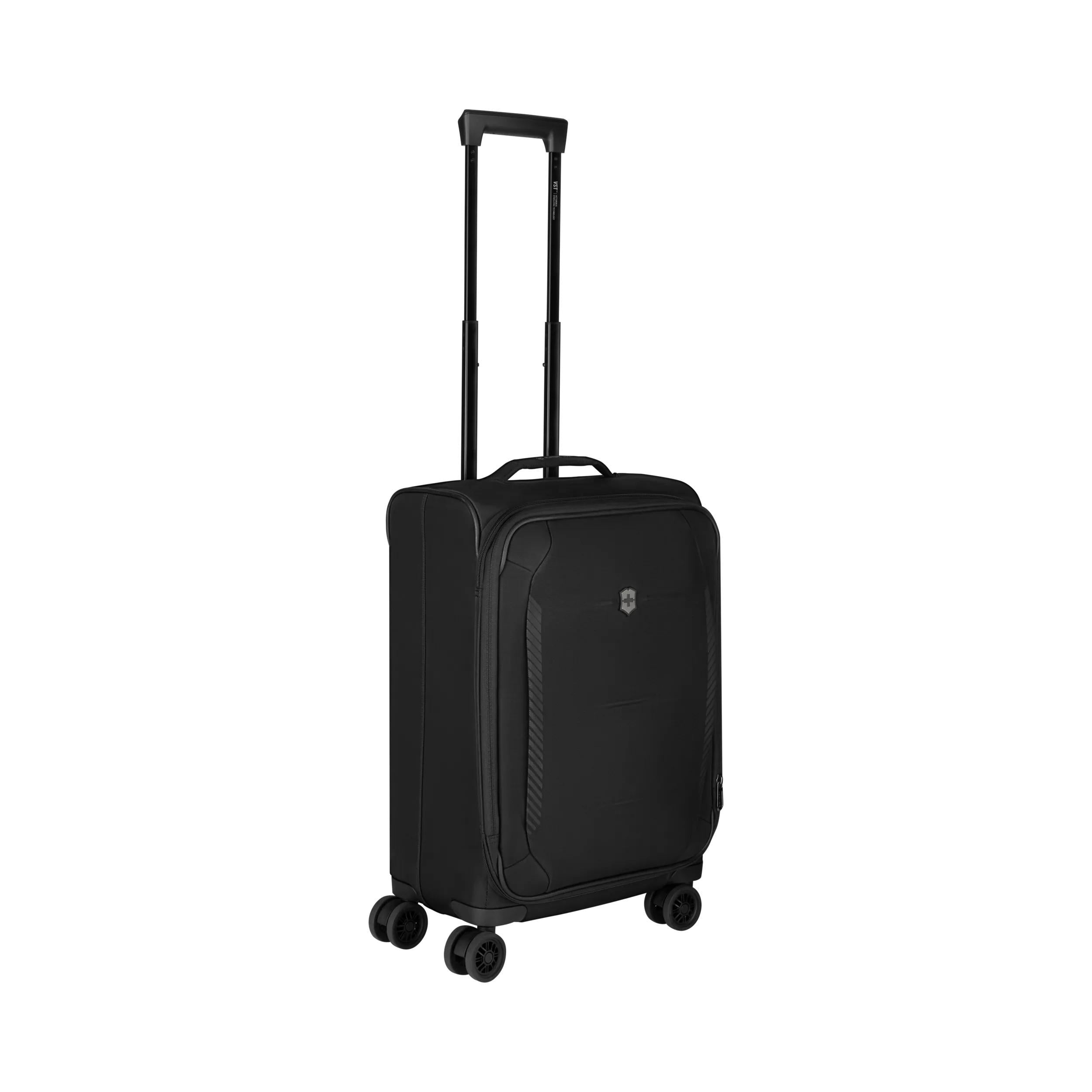 Victorinox Crosslight Frequent Flyer Plus Softside Carry-On in Black — angle view 8