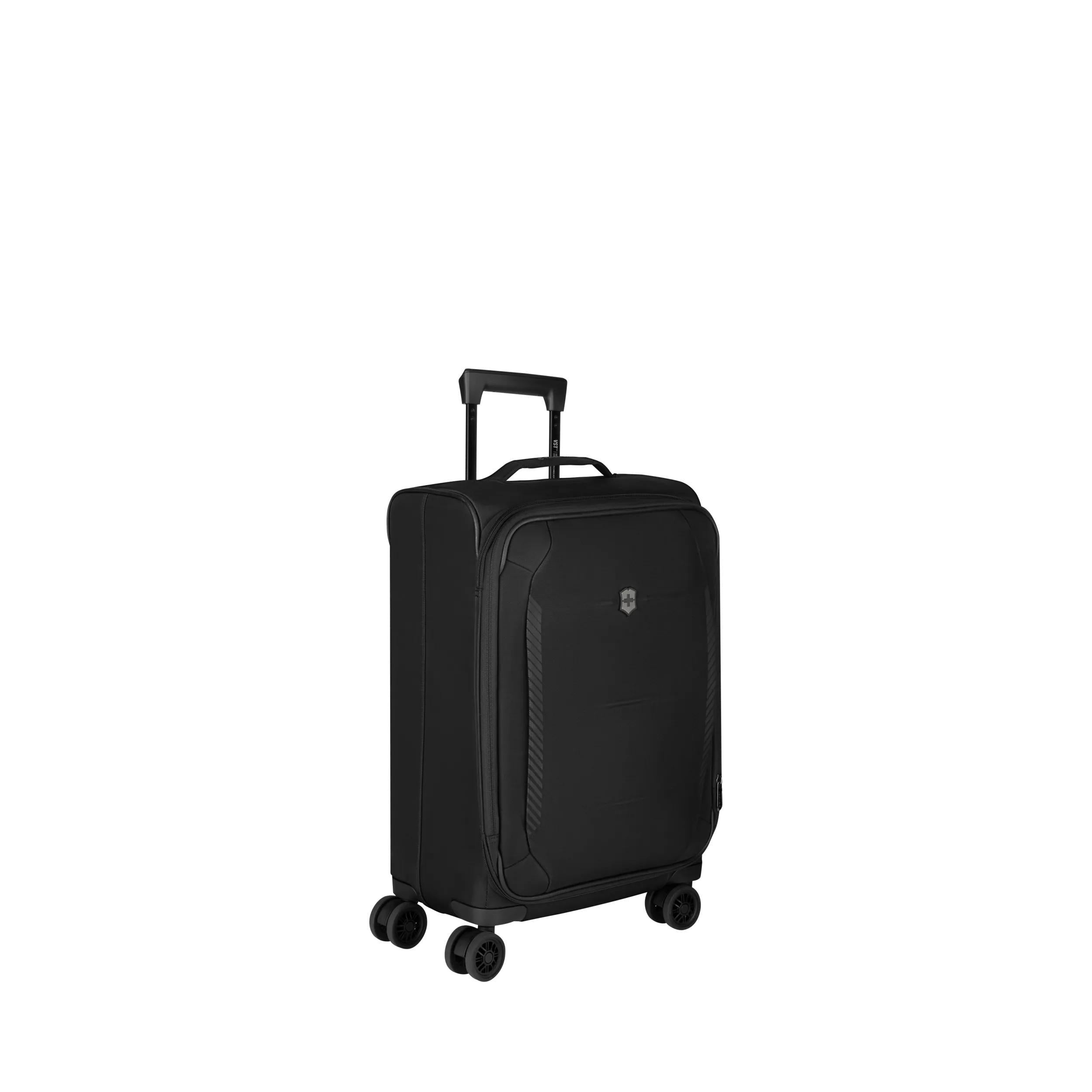 Victorinox Crosslight Frequent Flyer Plus Softside Carry-On in Black — angle view 9