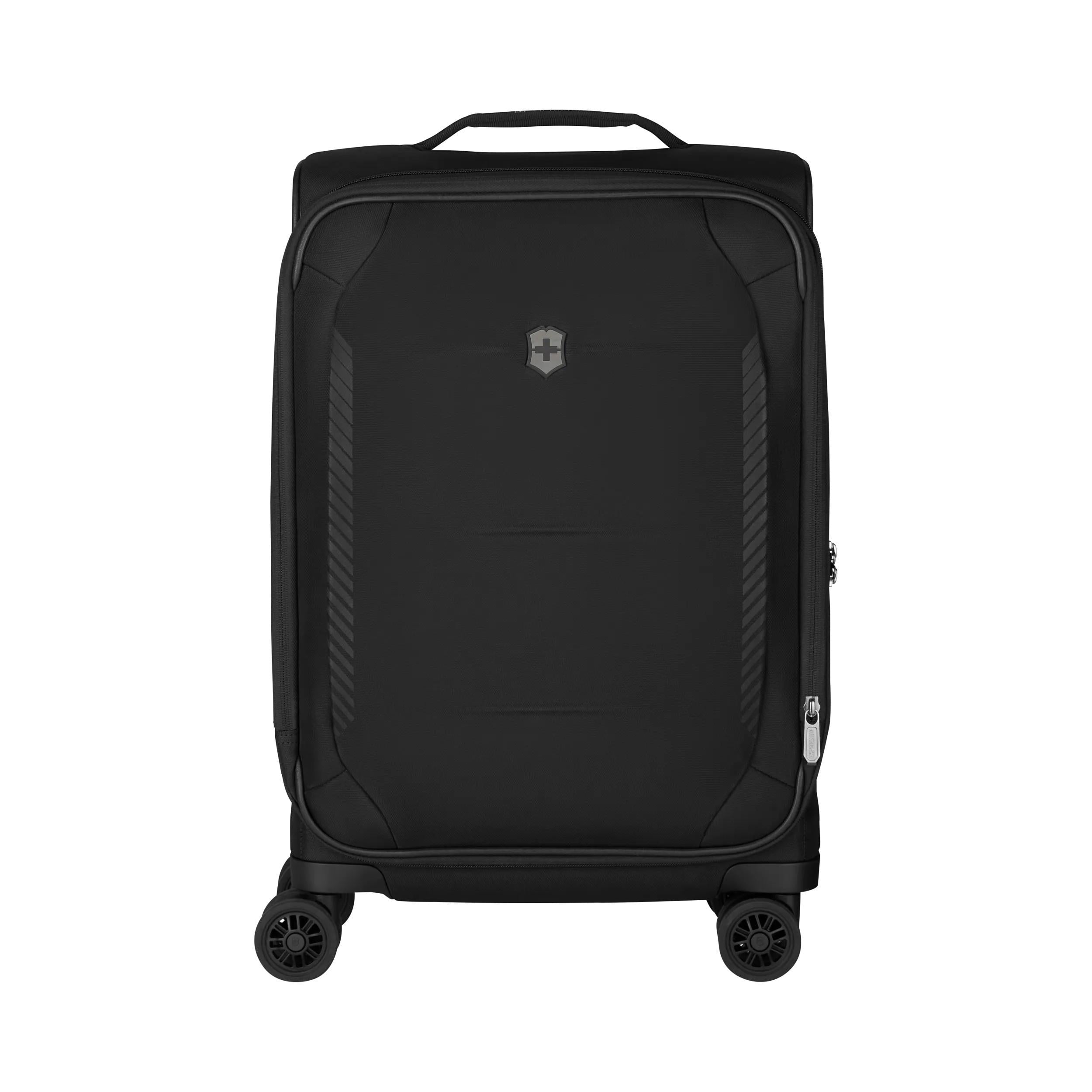 Victorinox Crosslight Frequent Flyer Plus Softside Carry-On in Black — front view