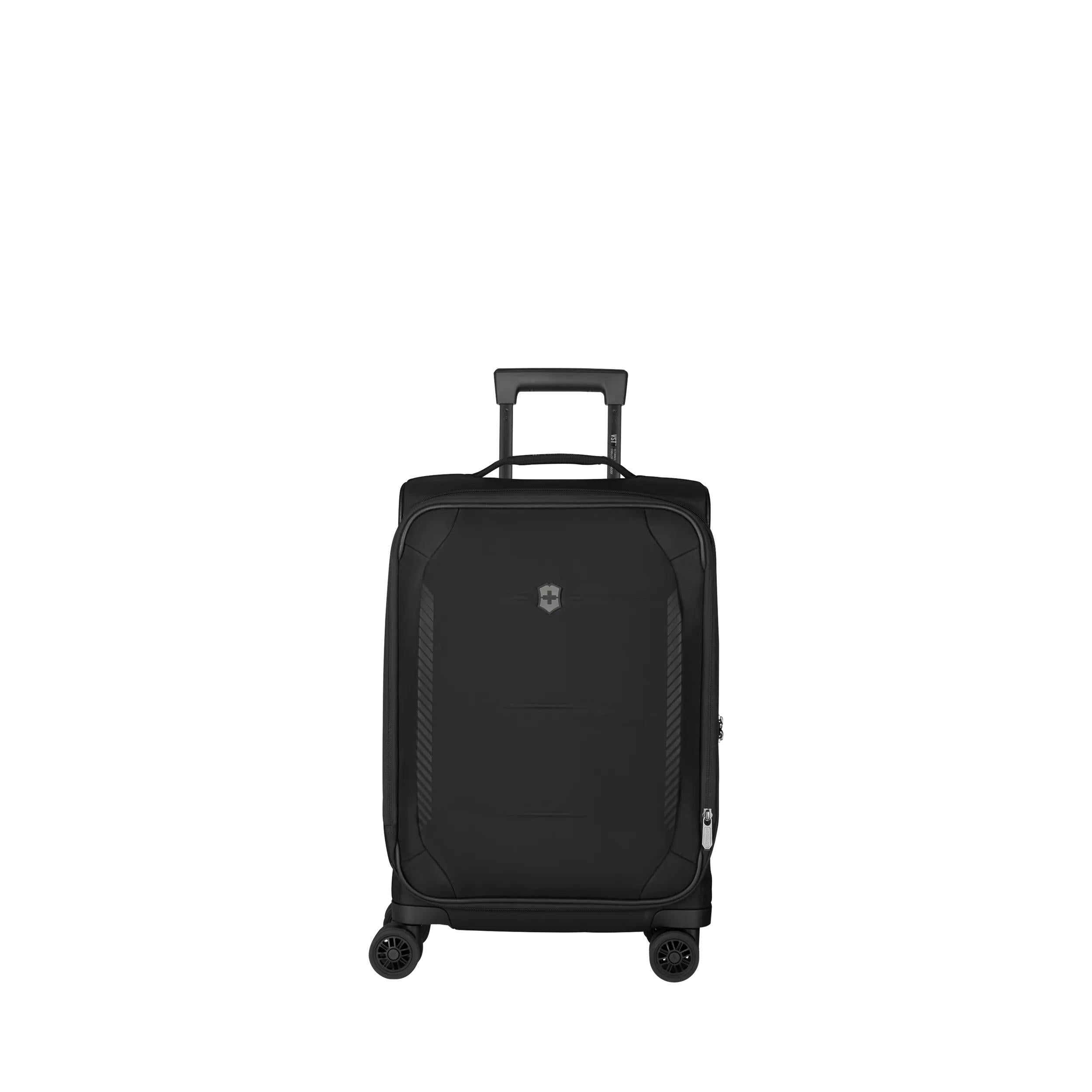 Victorinox Crosslight Frequent Flyer Plus Softside Carry-On in Black — angle view 3