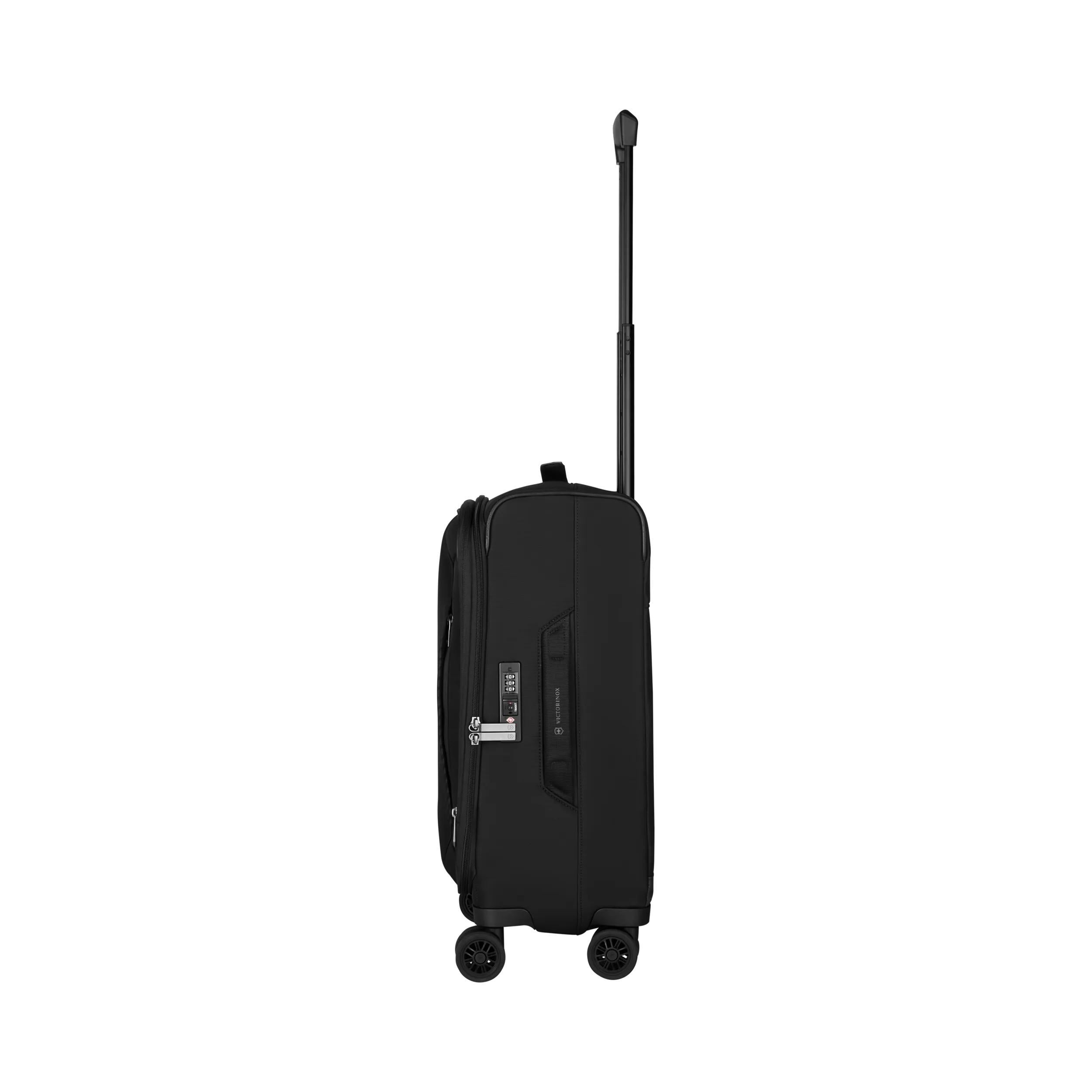 Victorinox Crosslight Frequent Flyer Plus Softside Carry-On in Black — angle view 10
