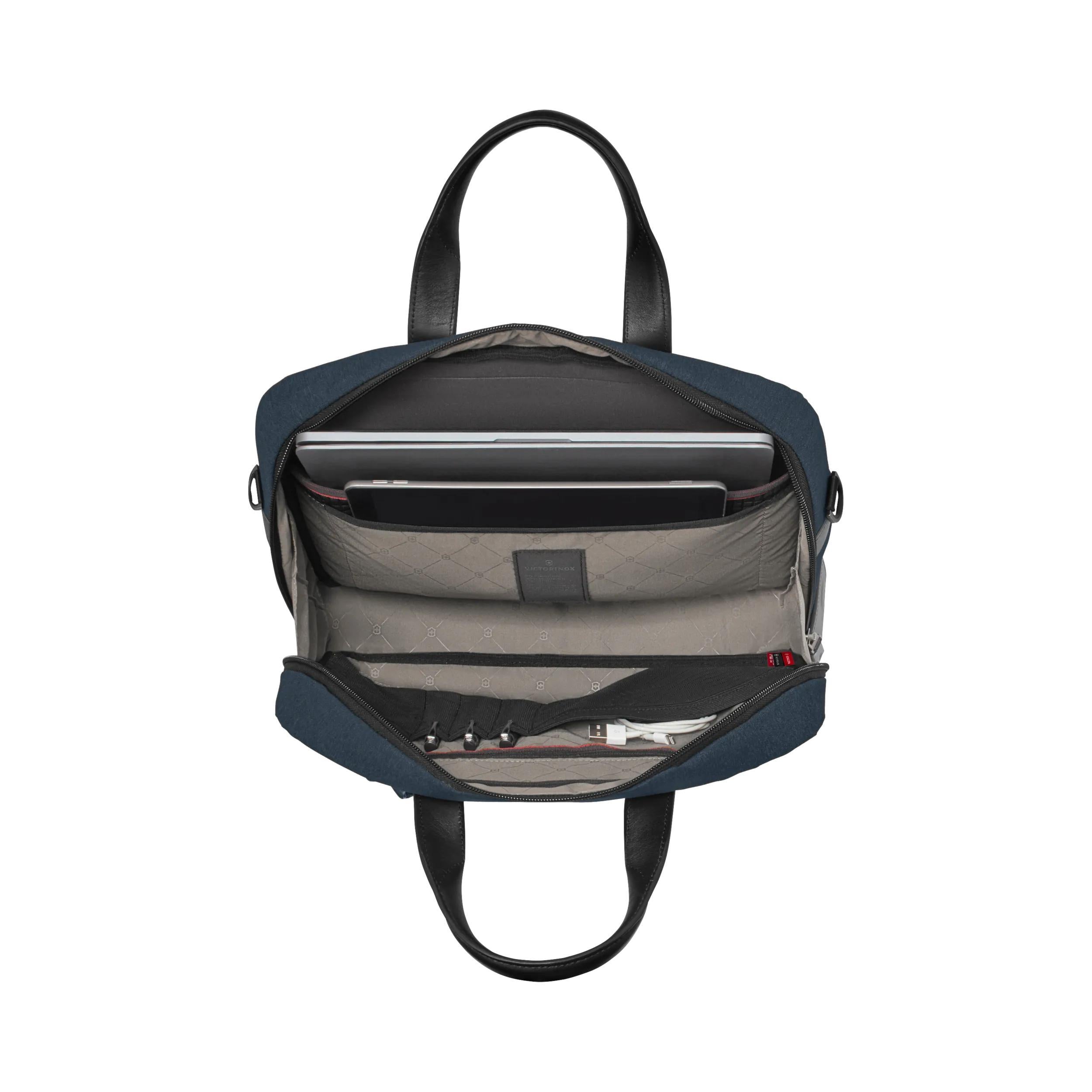 Victorinox Architecture Urban2 Briefcase in Blue / Black — interior view