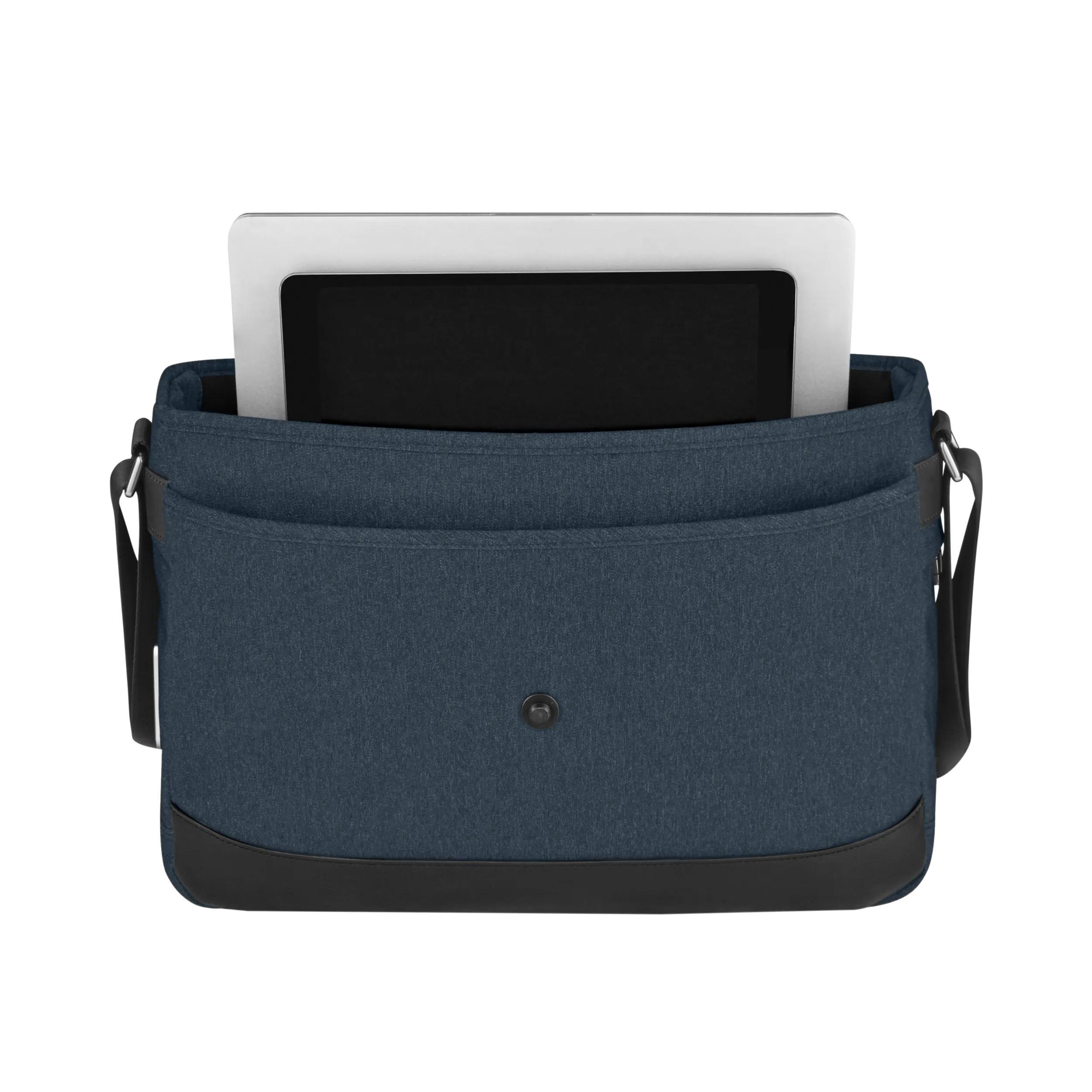Victorinox Architecture Urban2 Messenger in Blue / Black — interior view