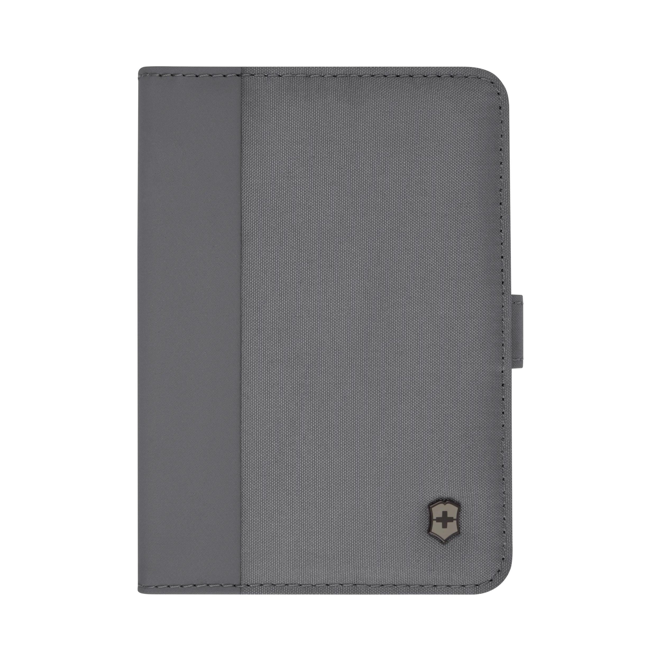 Victorinox Travel Essentials Passport Holder in Gray — front view