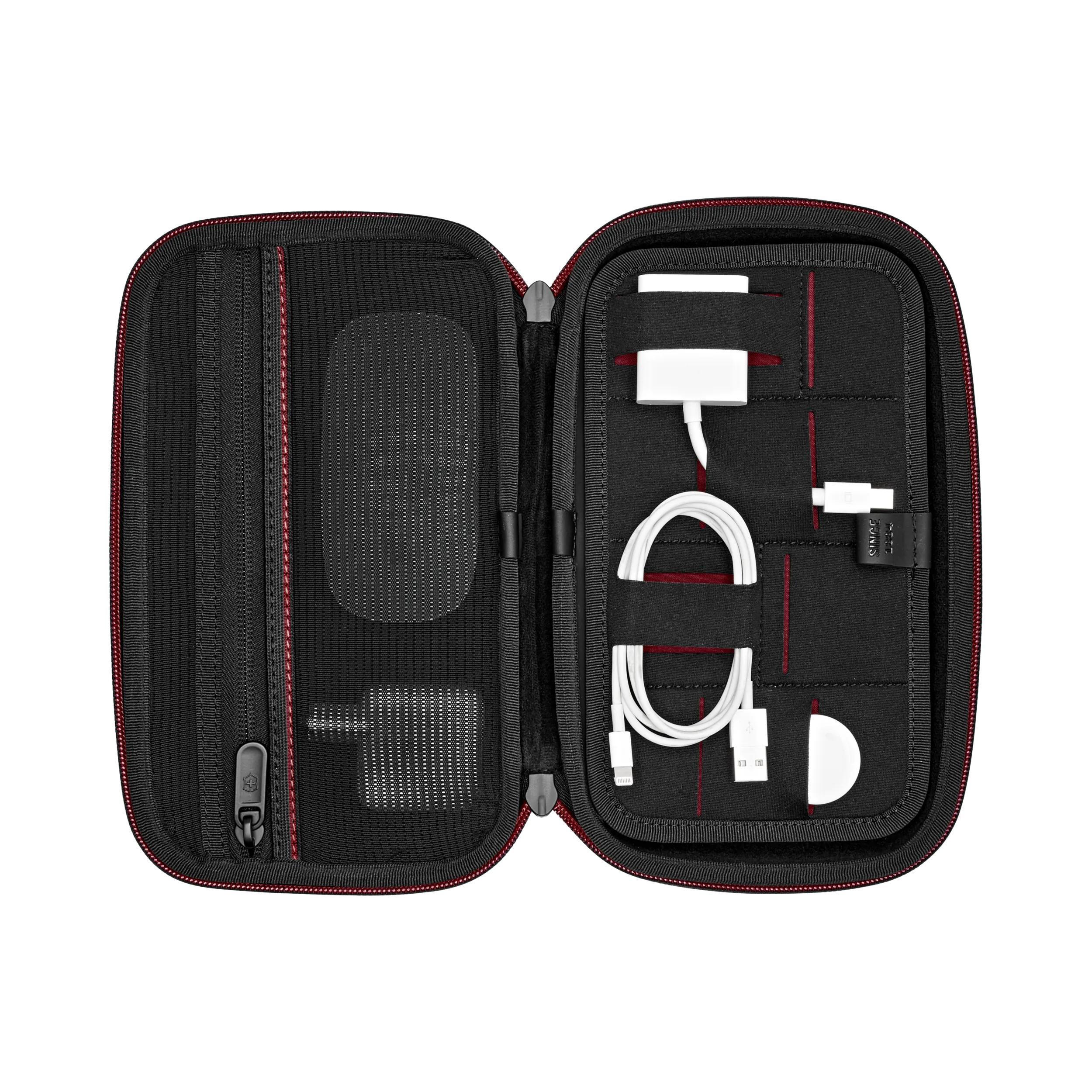 Victorinox Travel Essentials Tech Pouch in Black — interior view 2
