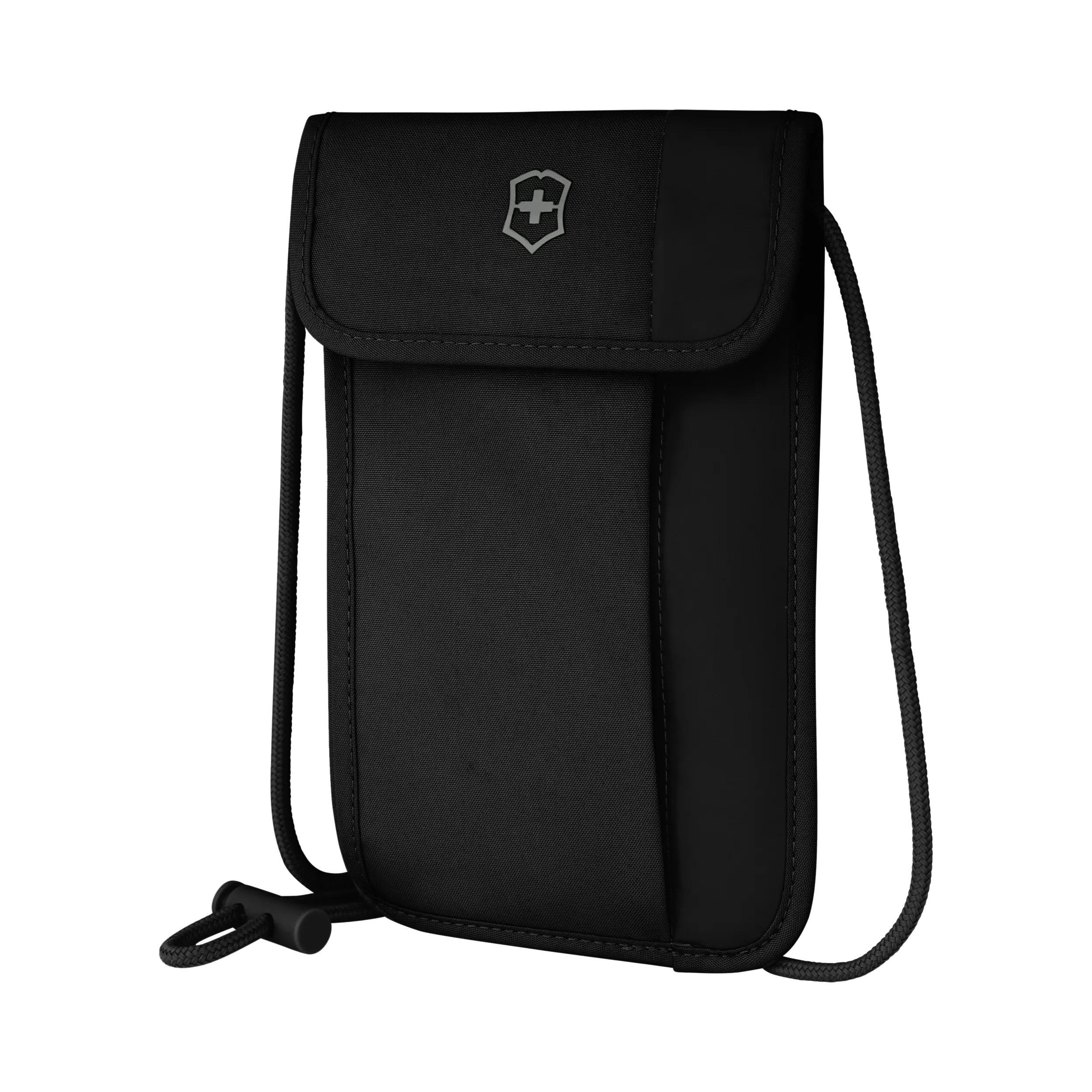 Victorinox Travel Essentials Security Neck Pouch in Black — angle view 2