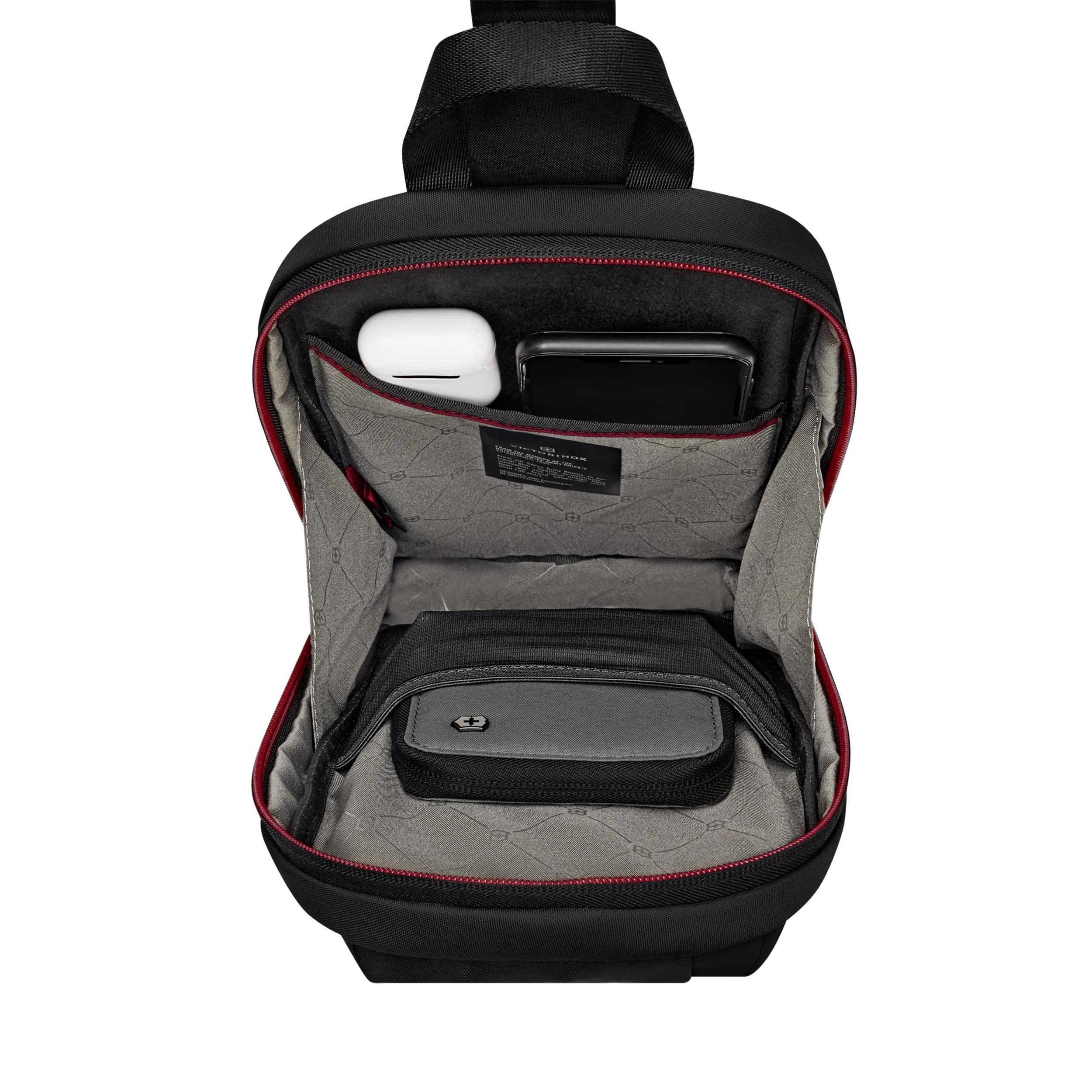Victorinox Travel Essentials Sling Bag in Black — detail view