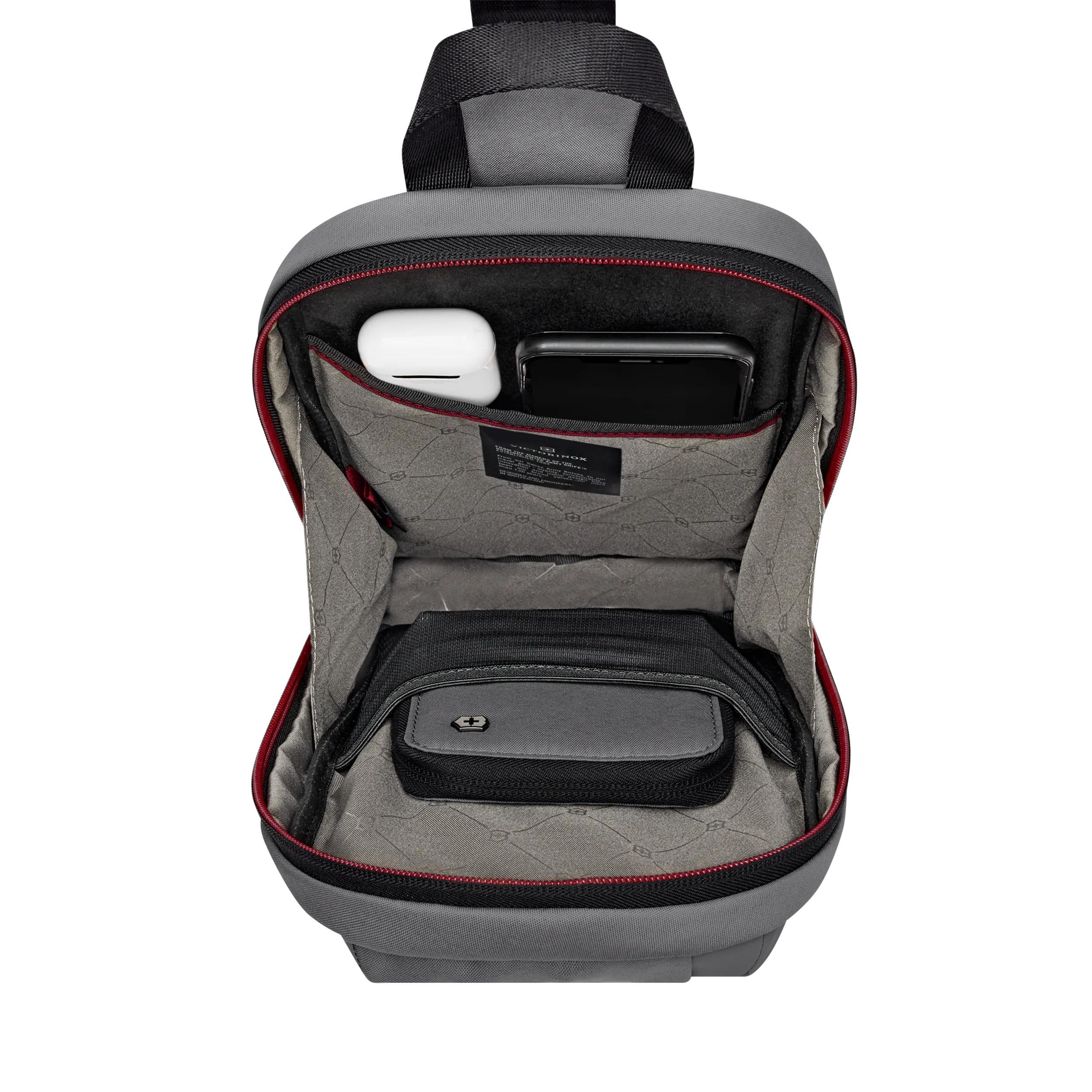 Victorinox Travel Essentials Sling Bag in Gray — detail view