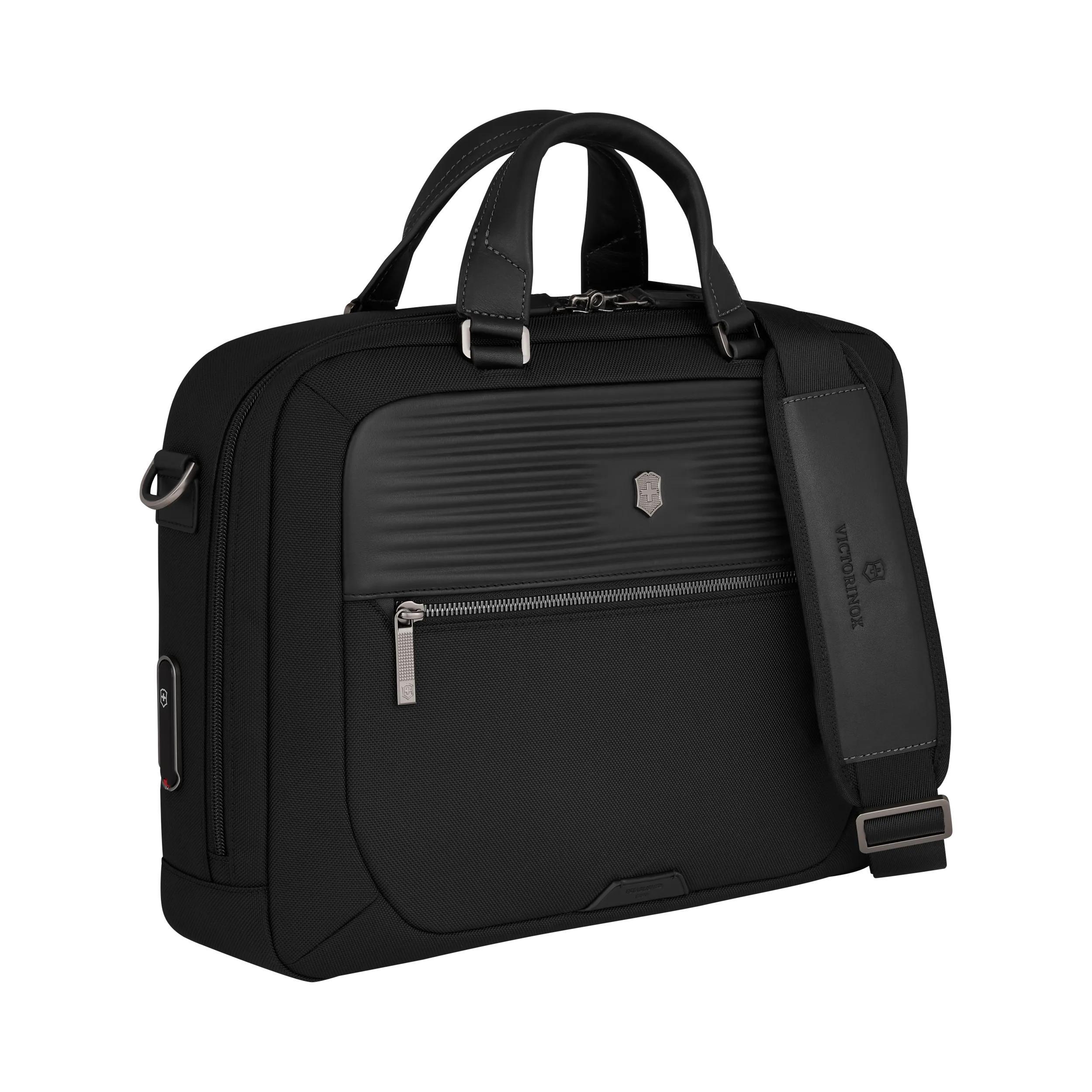 Victorinox Mythic Compact Briefcase in Black — angle view 3