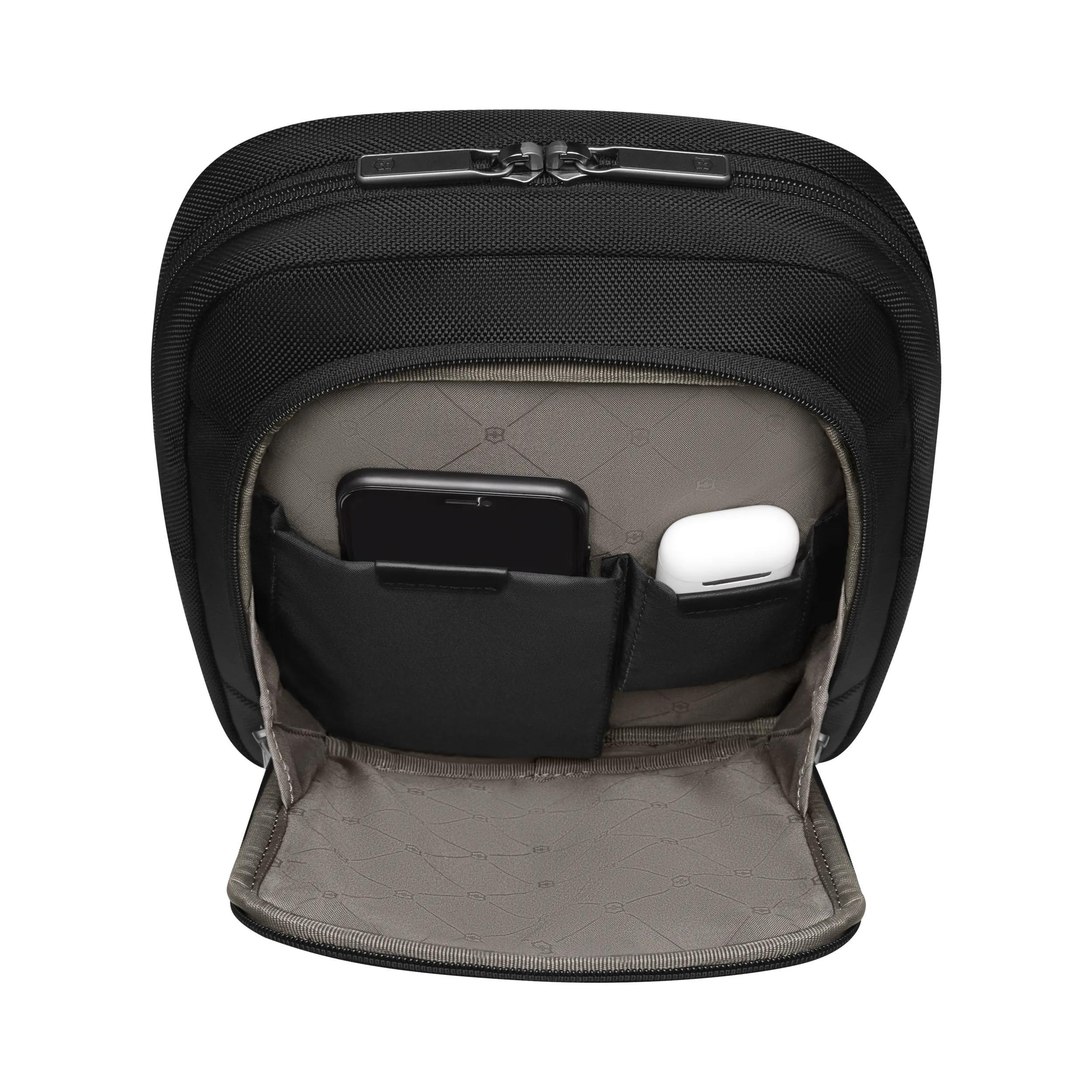 Victorinox Werks Traveler 7.0 Crossbody Bag in Black — interior view 2