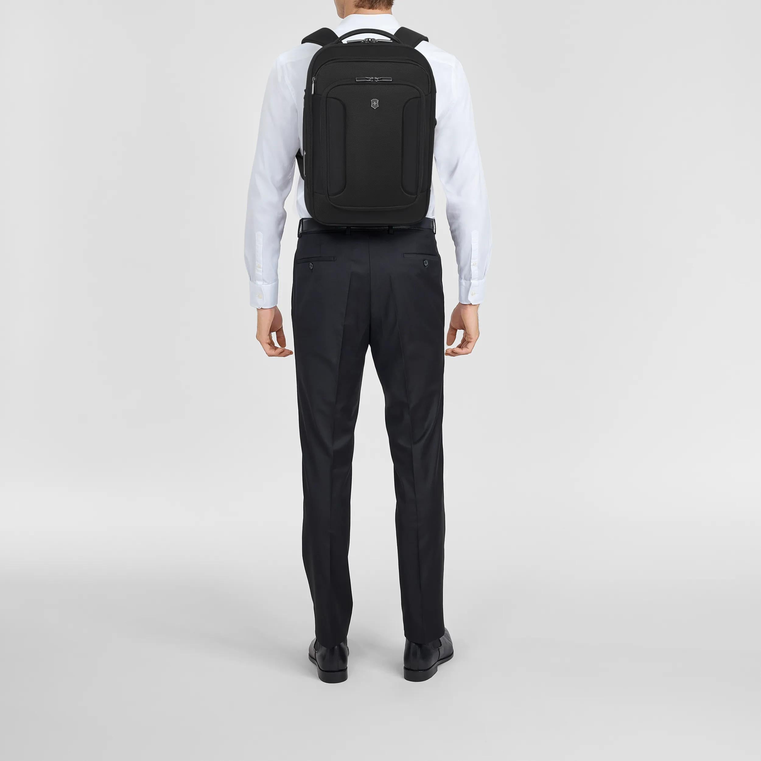 Victorinox Werks Traveler 7.0 Compact Backpack in Black — lifestyle