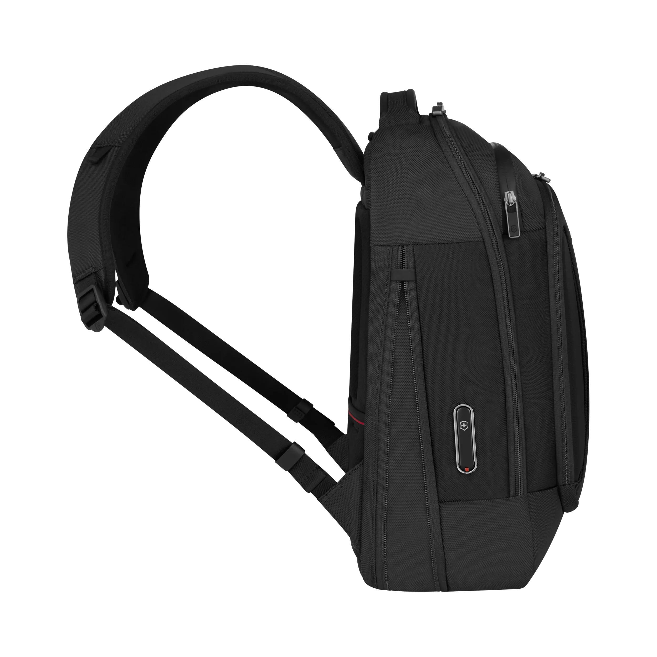 Victorinox Werks Traveler 7.0 Compact Backpack in Black — angle view 4