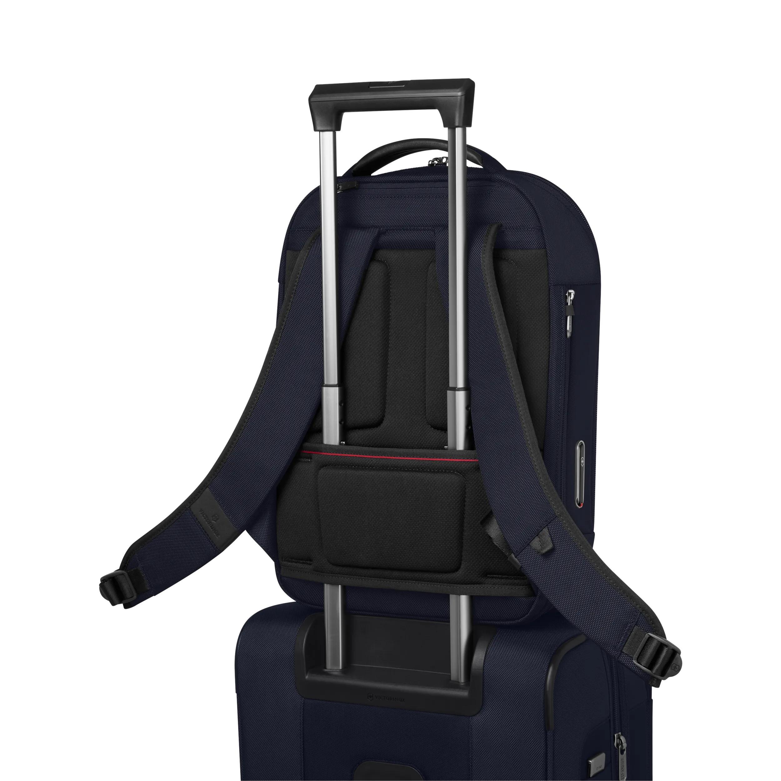 Victorinox Werks Traveler 7.0 Compact Backpack in Navy Blue — detail view