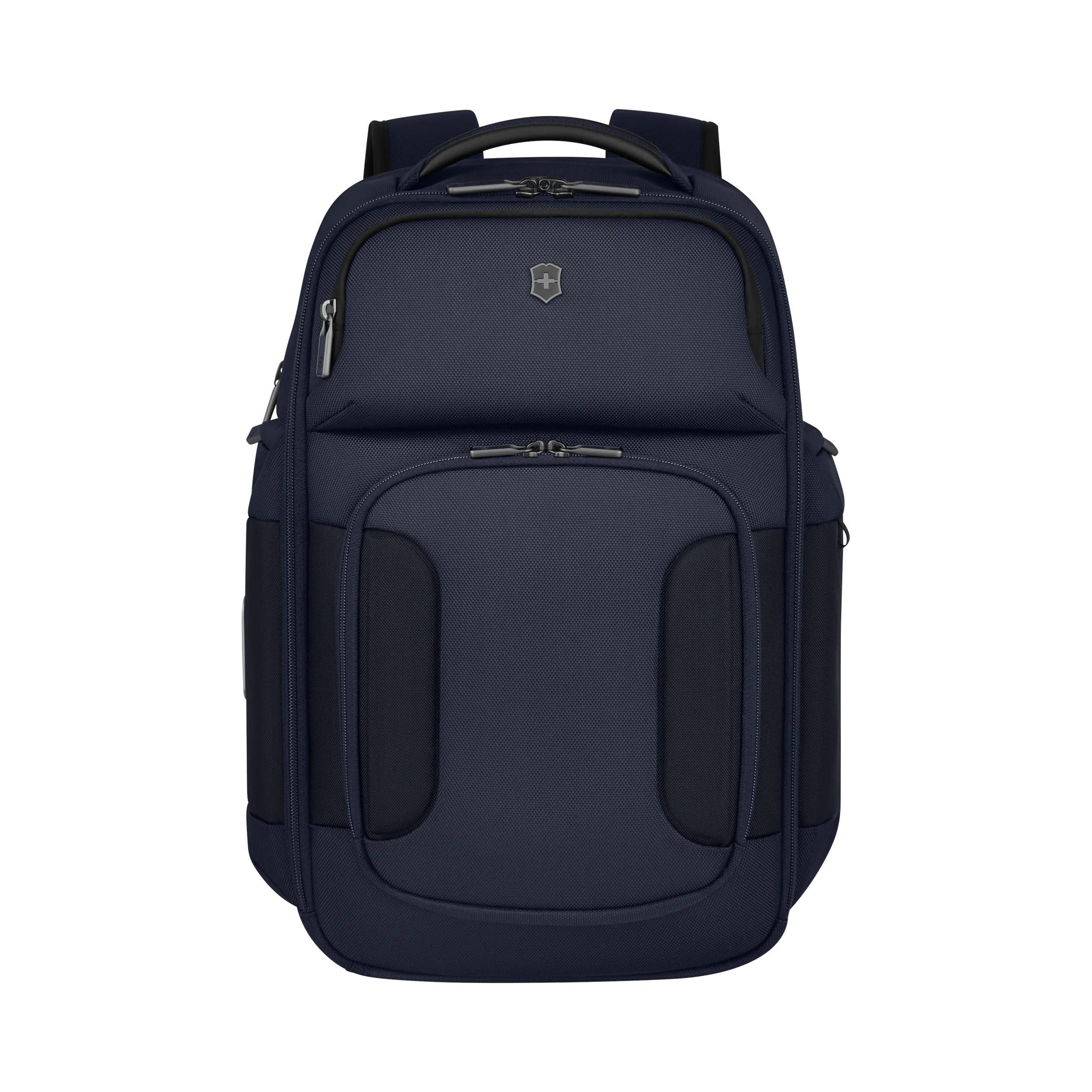 Victorinox Werks Traveler 7.0 Deluxe Backpack in Navy Blue — front view