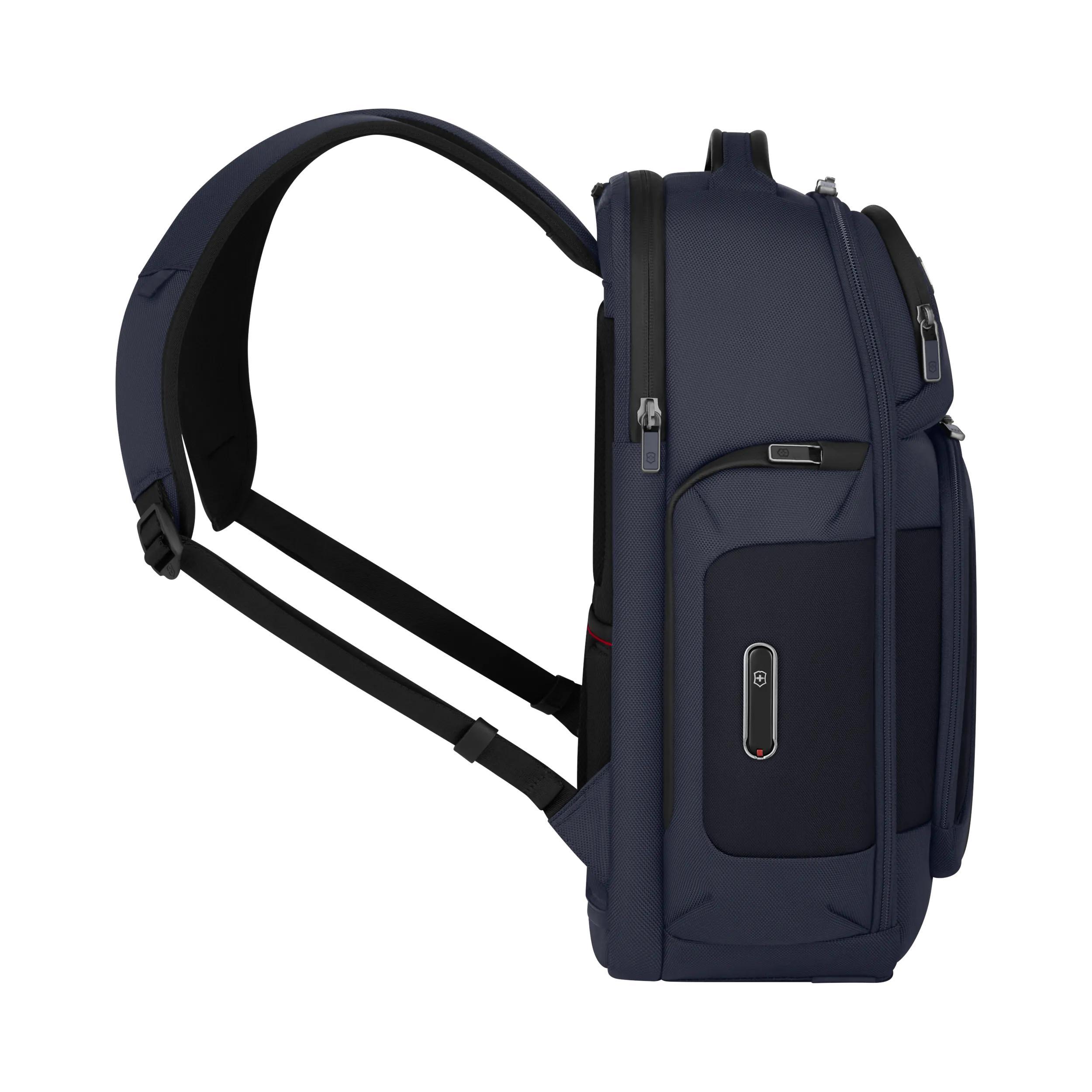 Victorinox Werks Traveler 7.0 Deluxe Backpack in Navy Blue — angle view 3
