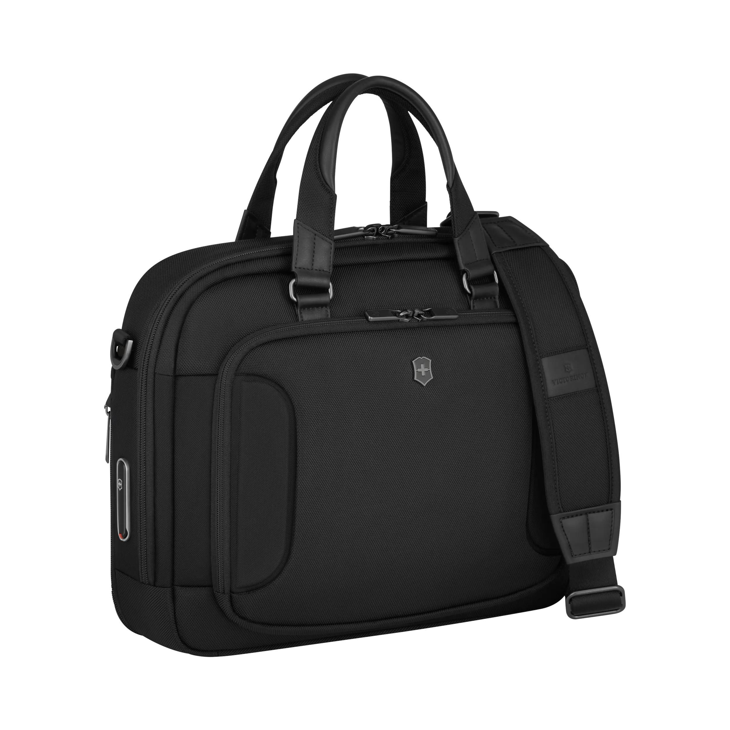 Victorinox Werks Traveler 7.0 Compact Briefcase in Black — angle view 3