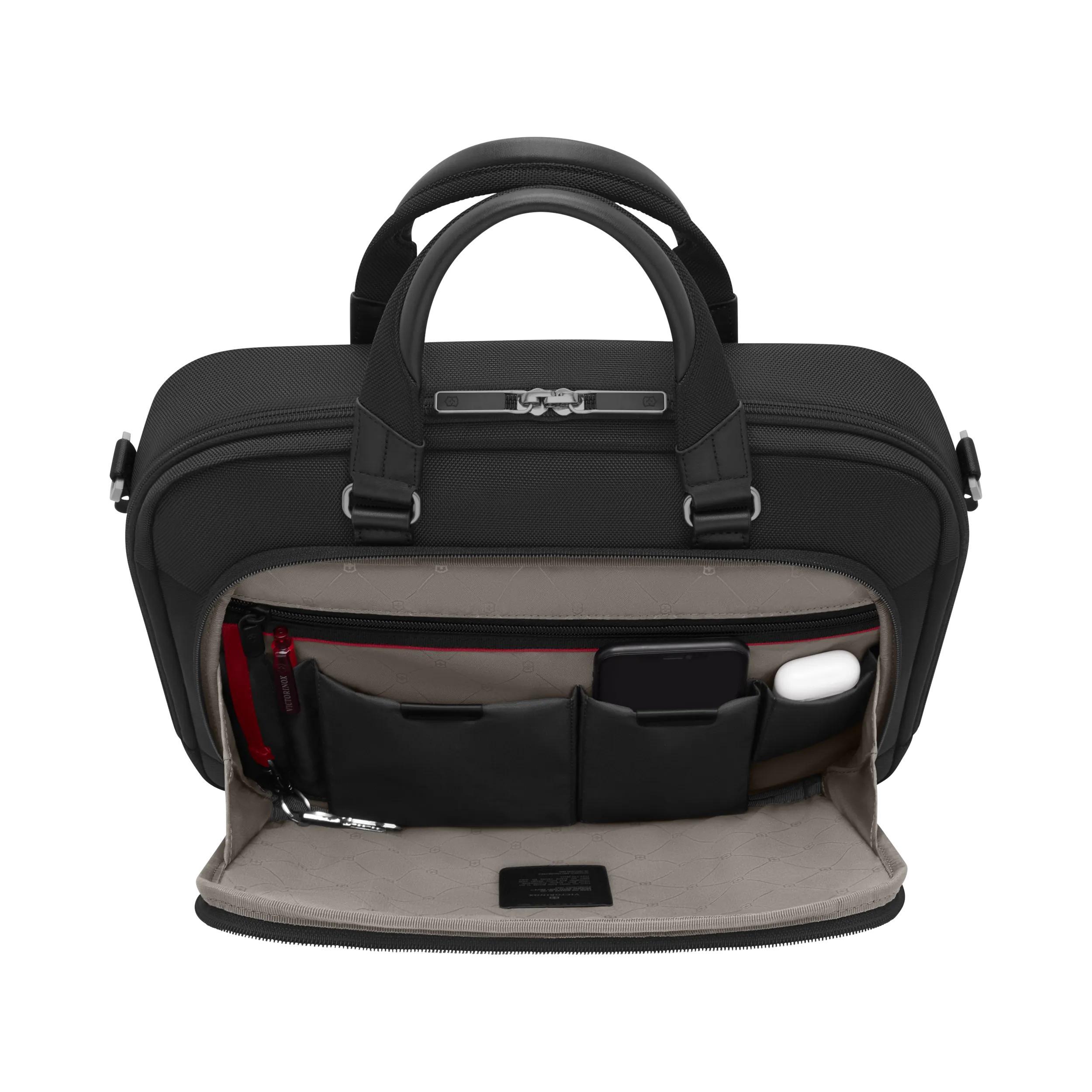 Victorinox Werks Traveler 7.0 Compact Briefcase in Black — interior view 2