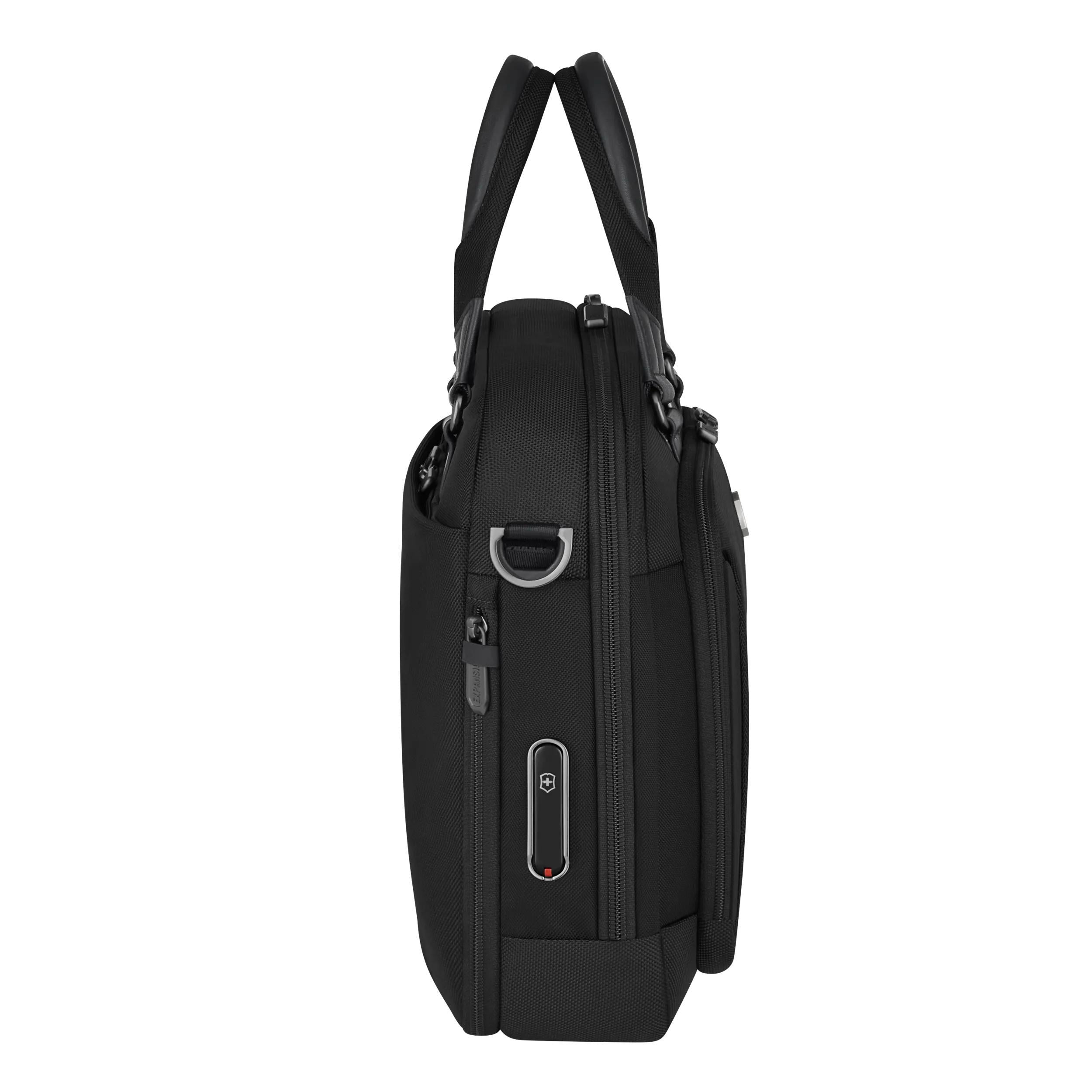 Victorinox Werks Traveler 7.0 Compact Briefcase in Black — angle view 4