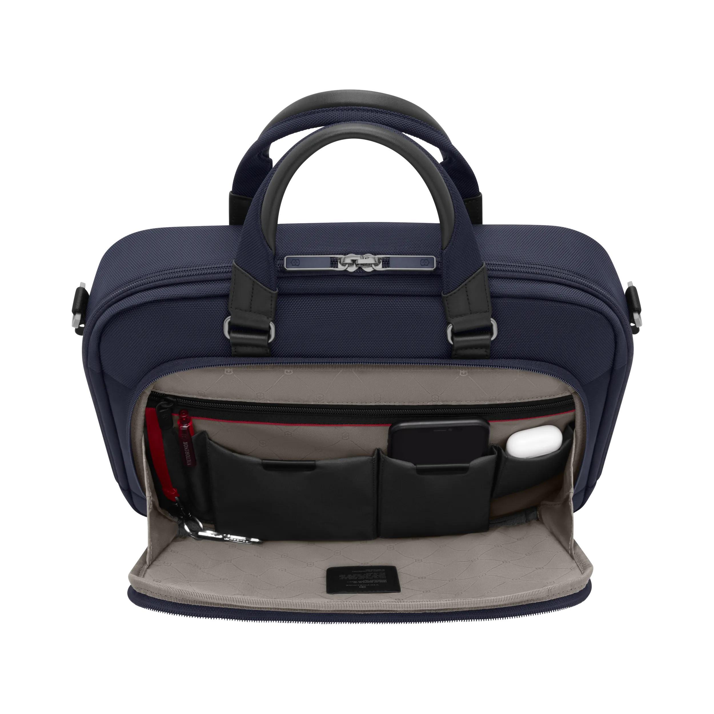 Victorinox Werks Traveler 7.0 Compact Briefcase in Navy Blue — interior view 2